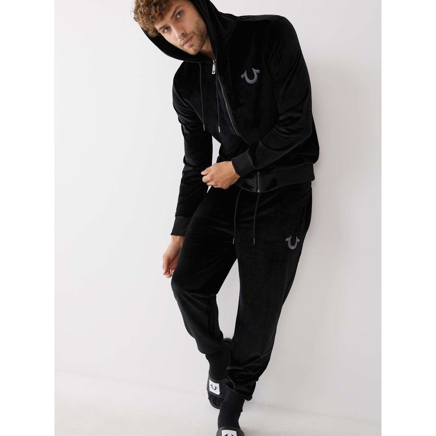 Negro azabache - True Religion - Velour Closed Hem Fleece Joggers - 4