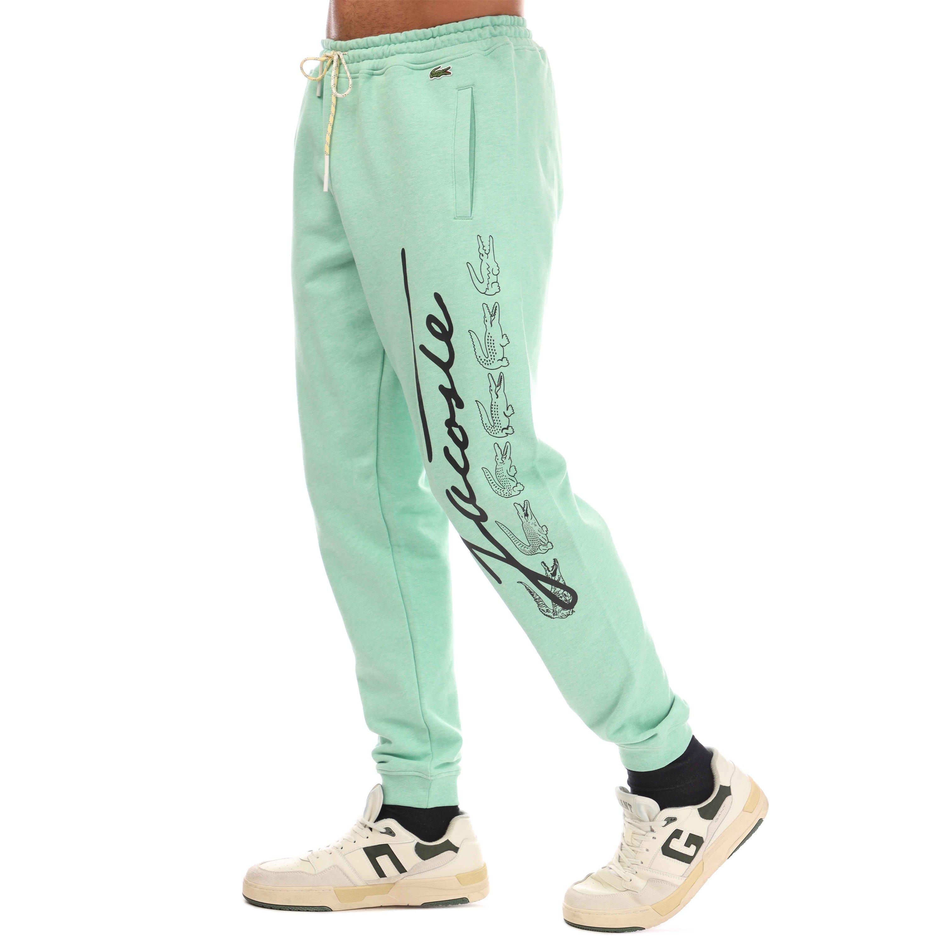 Heather Clover - Lacoste - Men's Printed Closed Hem Fleece Joggers - 2