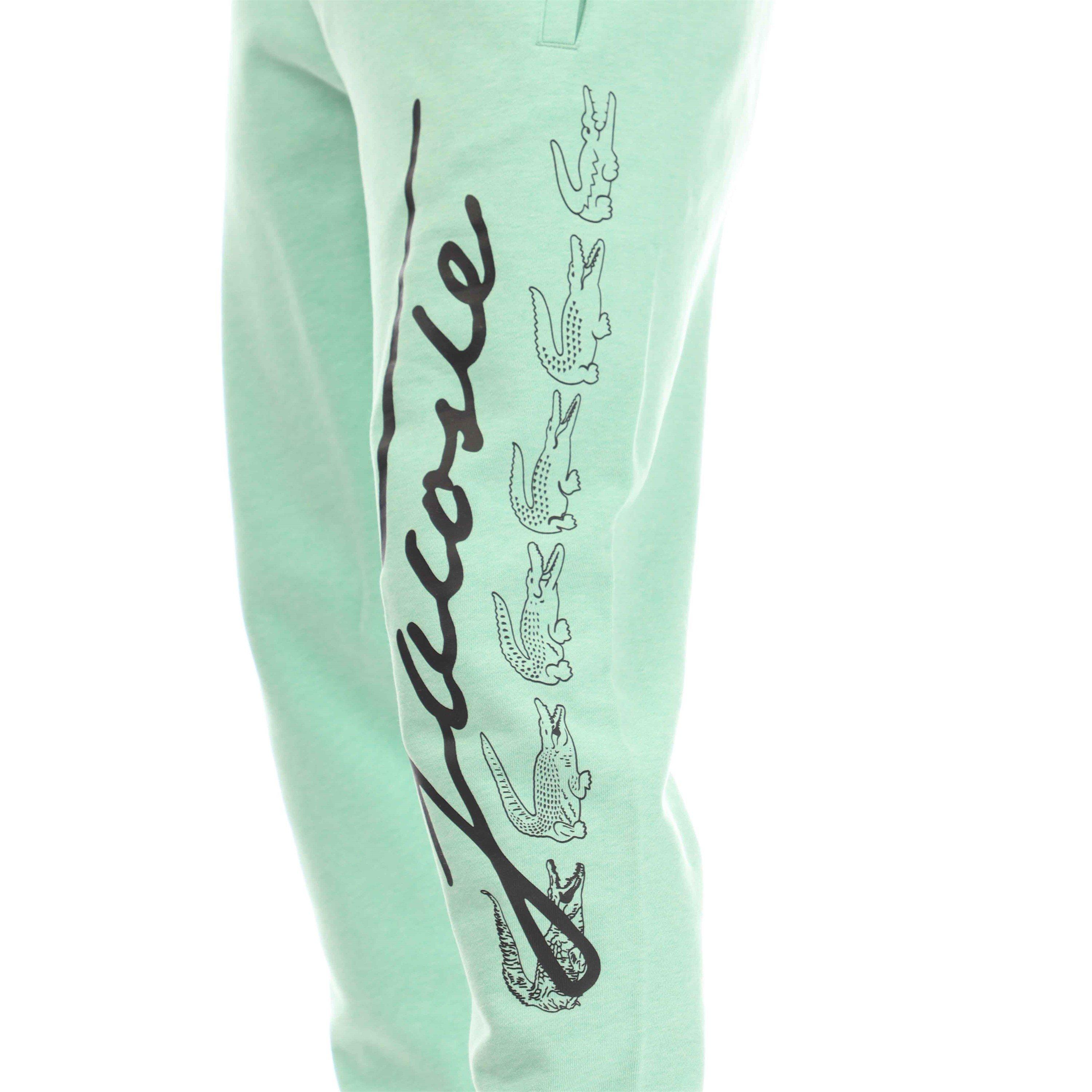 Heather Clover - Lacoste - Men's Printed Closed Hem Fleece Joggers - 4