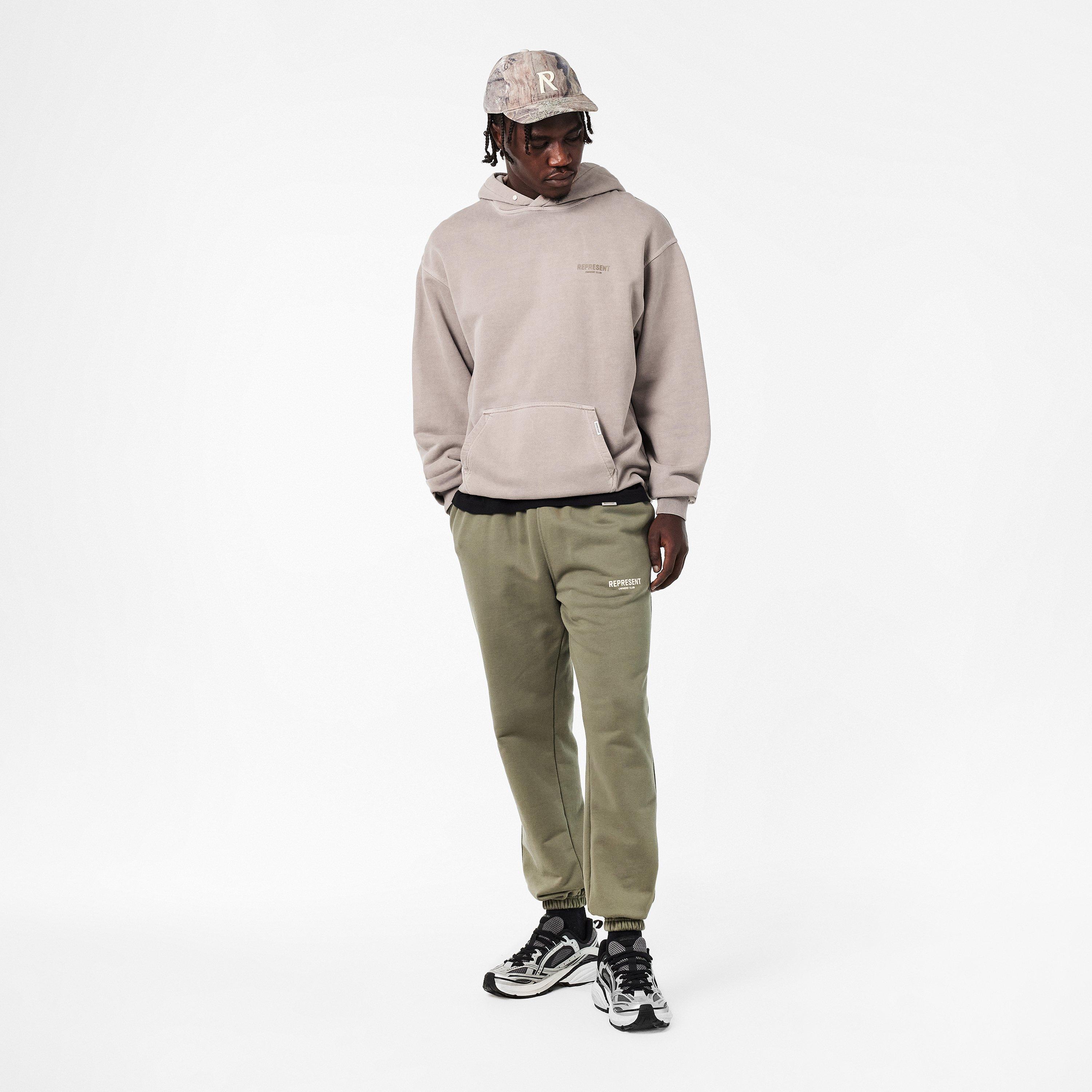 Olive - Represent - Men's Closed Hem Fleece Joggers - 6