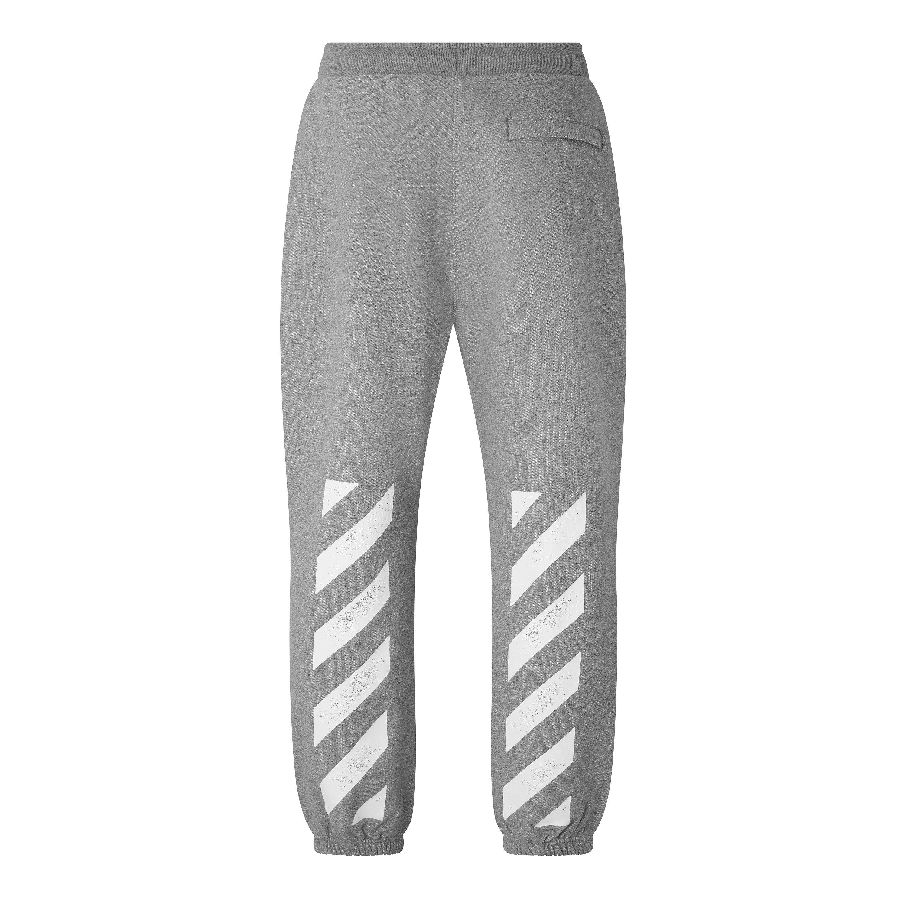 Grey - L AB Off White - Men's Diag Cotton Joggers - 2
