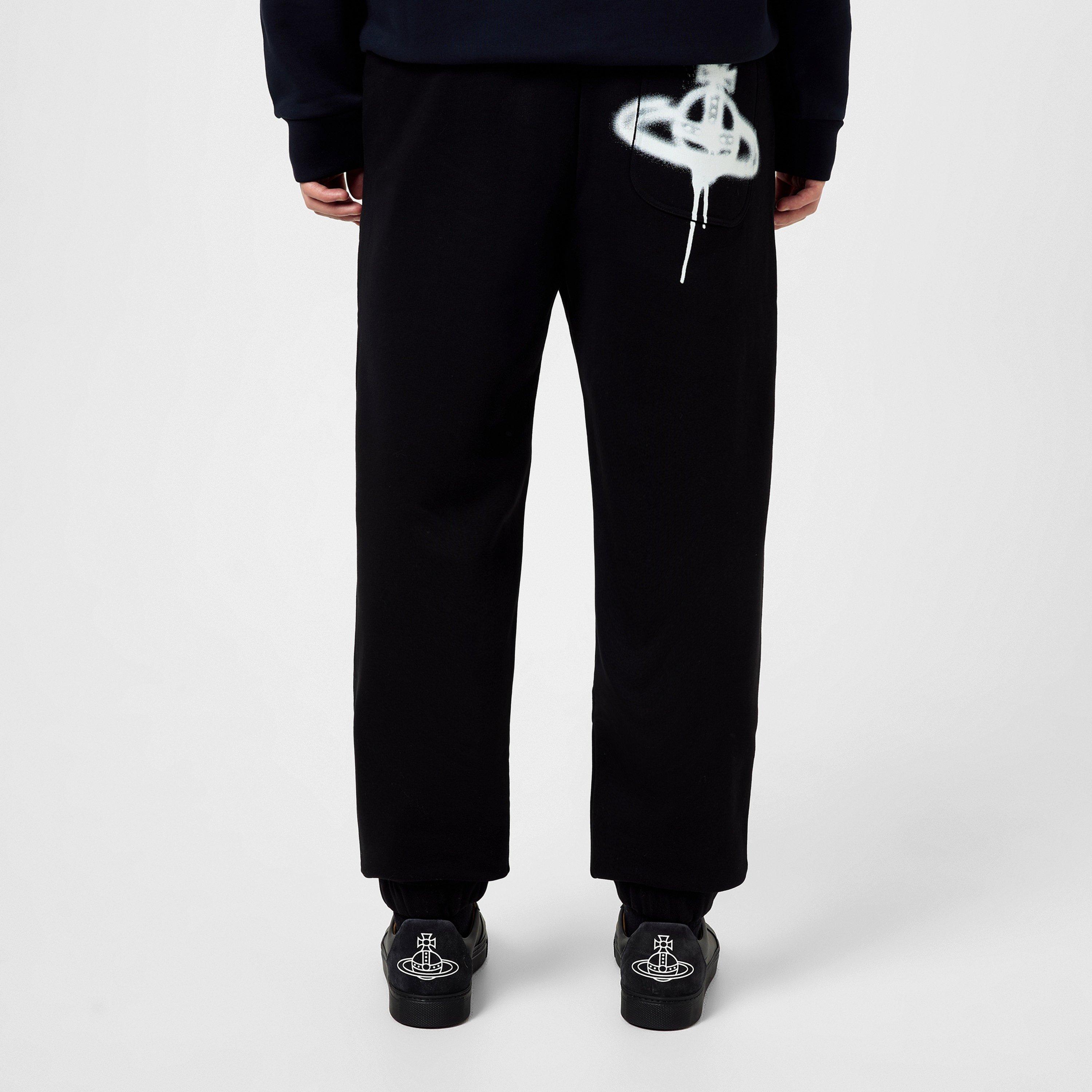 Vivienne Westwood Orb コットンジャージースウェットパンツ ワンポイントORB トラックパンツ(ブラック)（メンズ