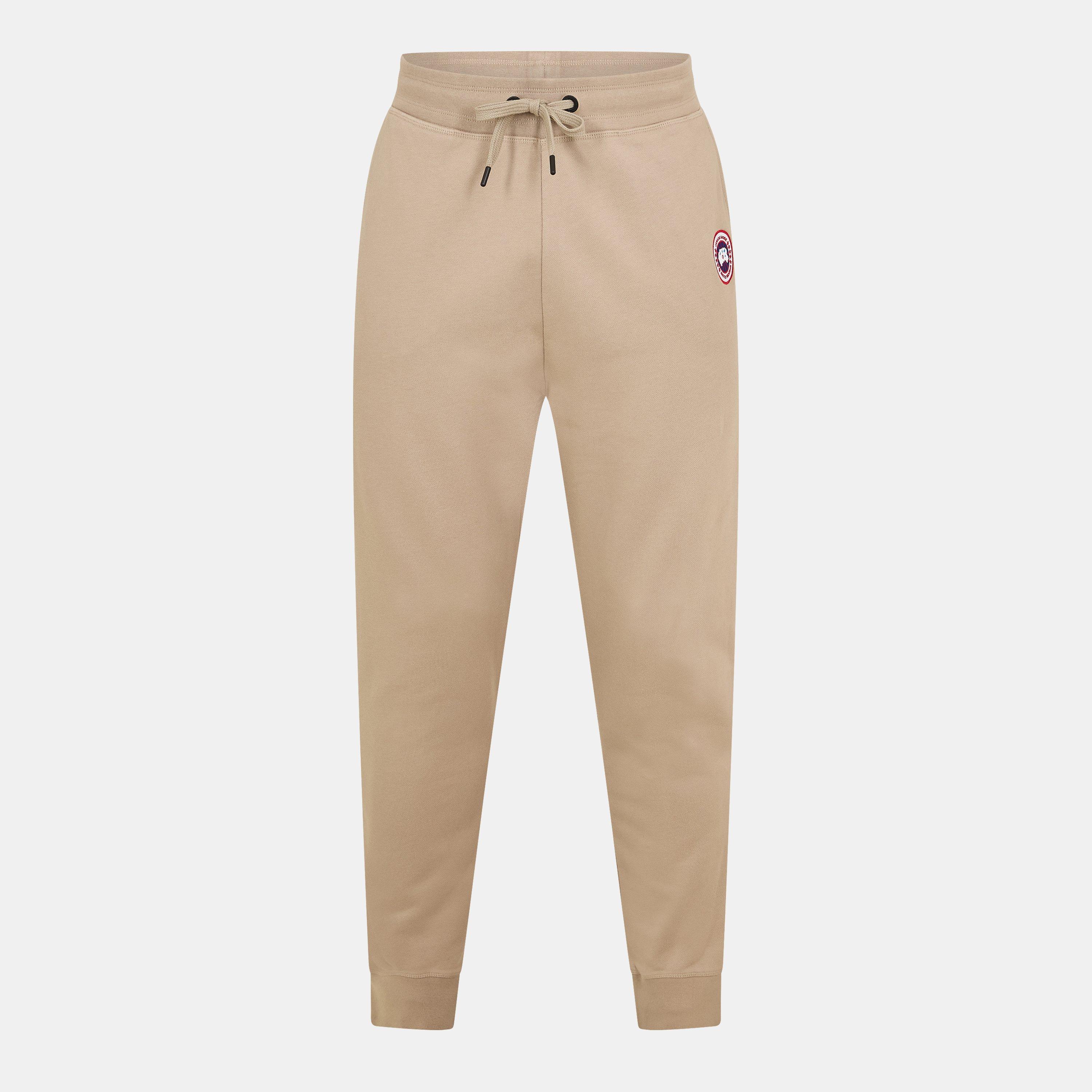 Canada Goose Men's Plain Cotton Jogging Bottoms - Limestone 9432 - XL