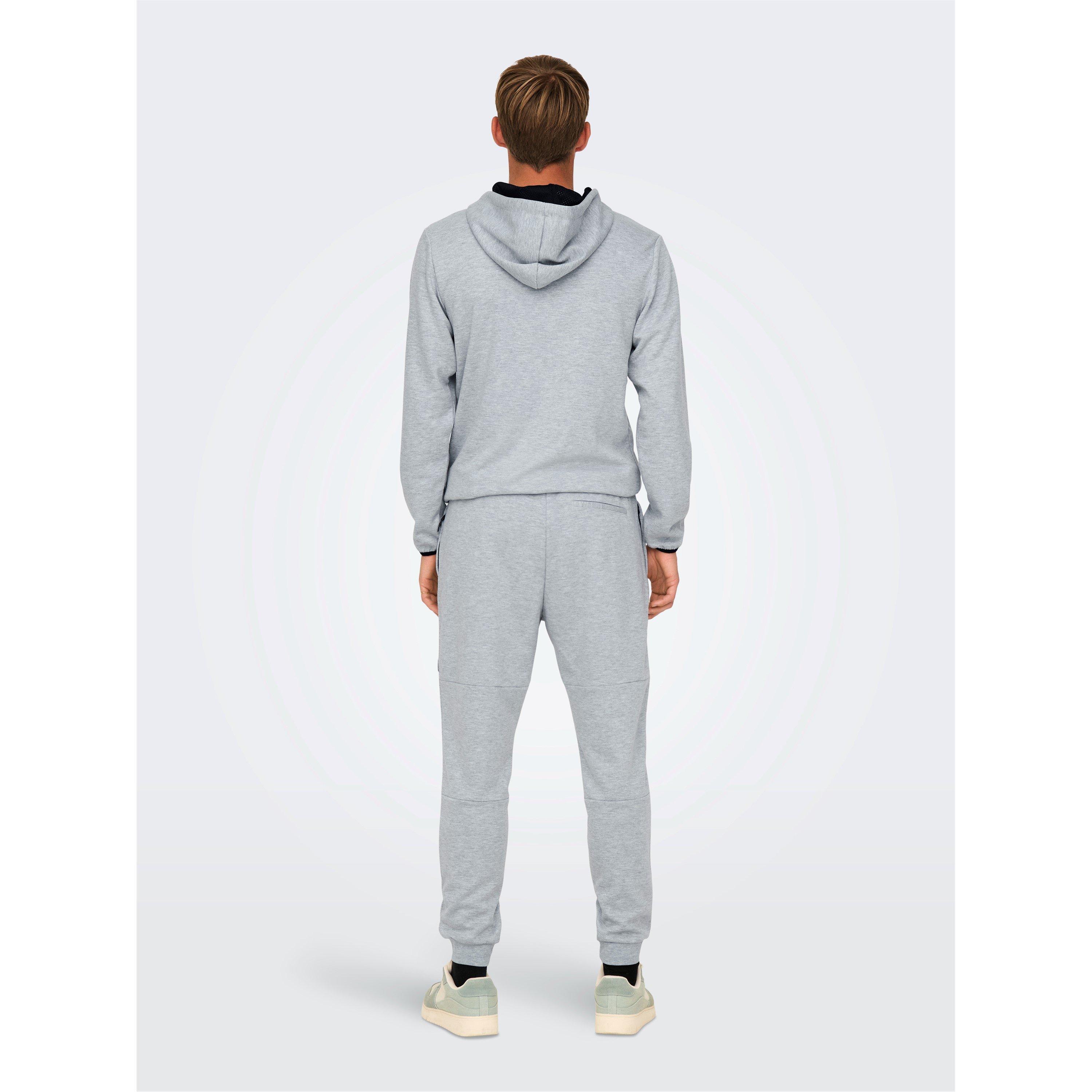 LGrey Melange - Only - Closed Hem Fleece Joggers - 5