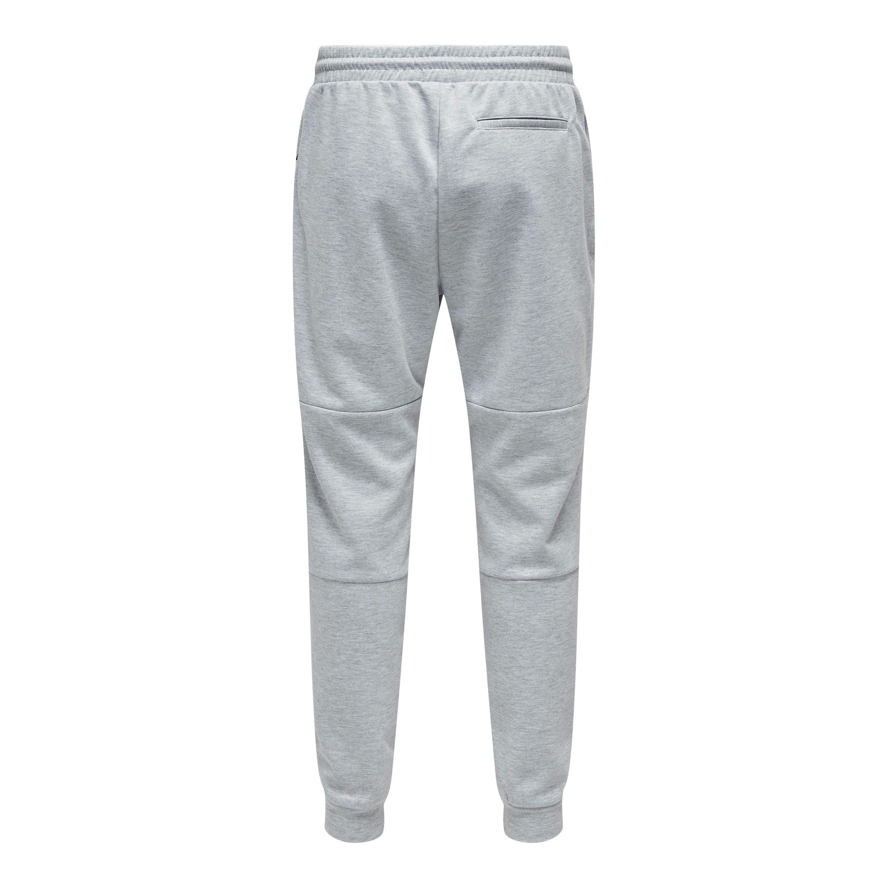 LGrey Melange - Only - Closed Hem Fleece Joggers - 7