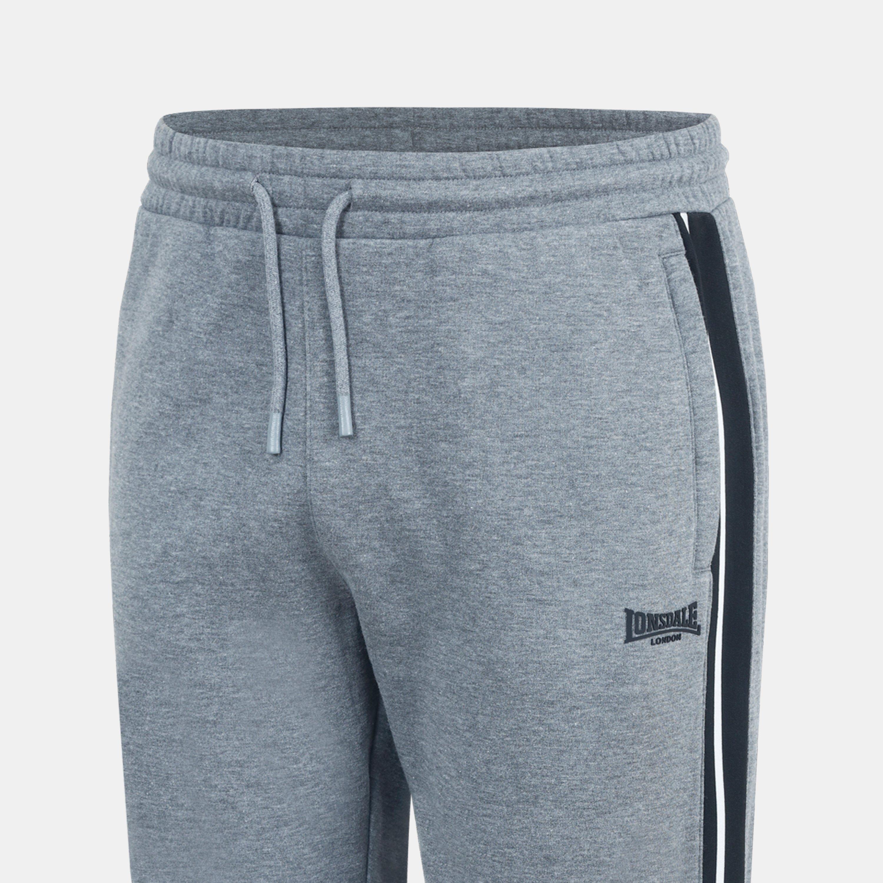 Dark Heather - Lonsdale - Mens Closed Hem Fleece Joggers - 3