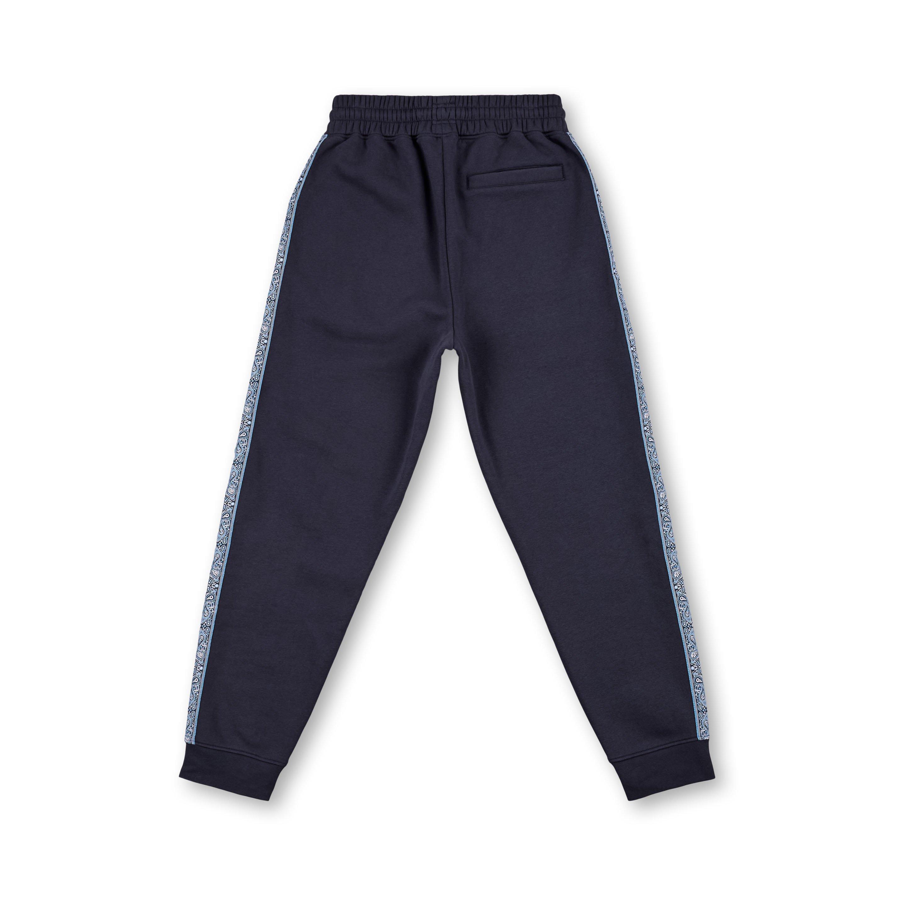 Marineblauw - Pretty Green - Men's Eclipse Paisley Closed Hem Fleece Joggers - 2