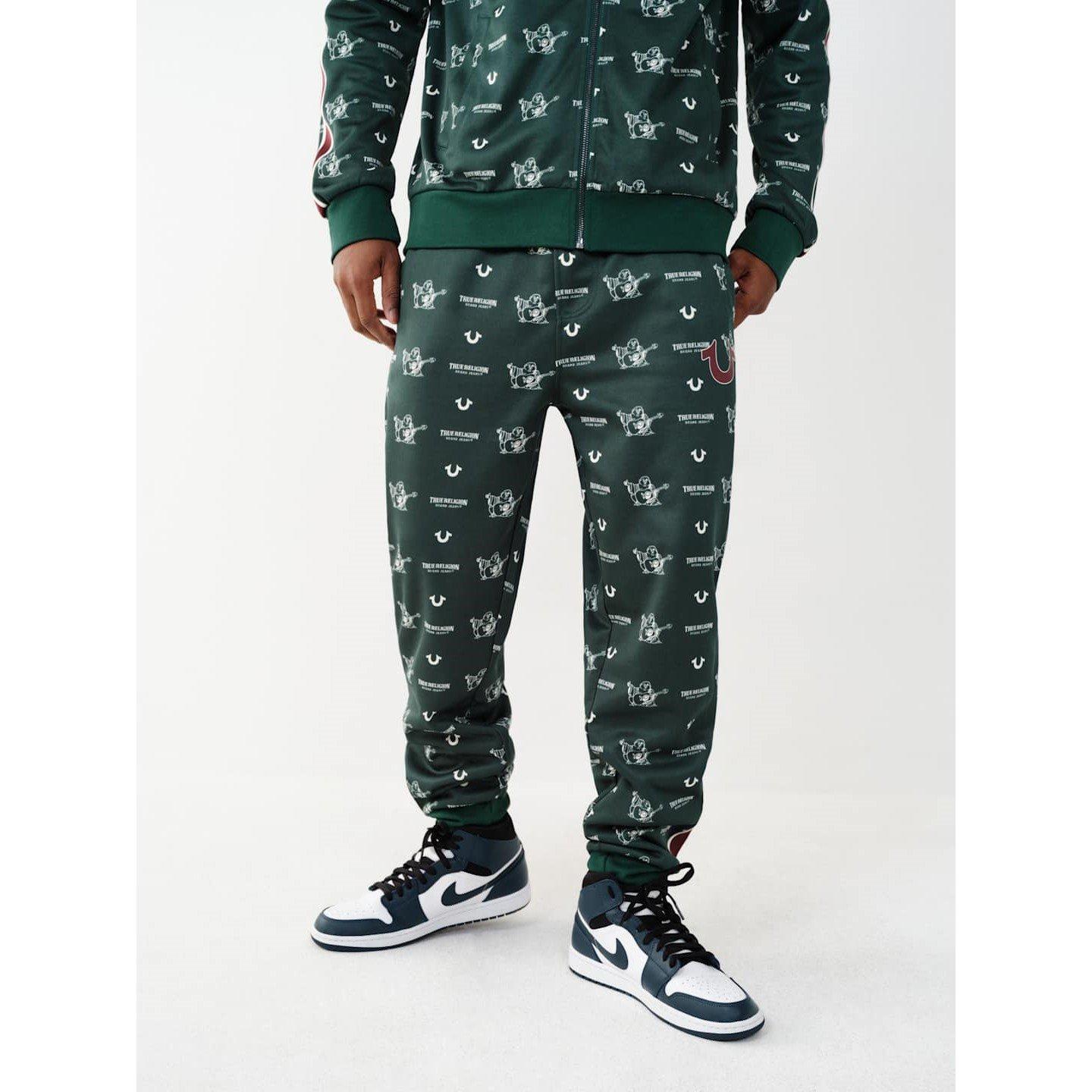 Verde smeraldo - True Religion - Monogram Closed Hem Fleece Joggers - 1