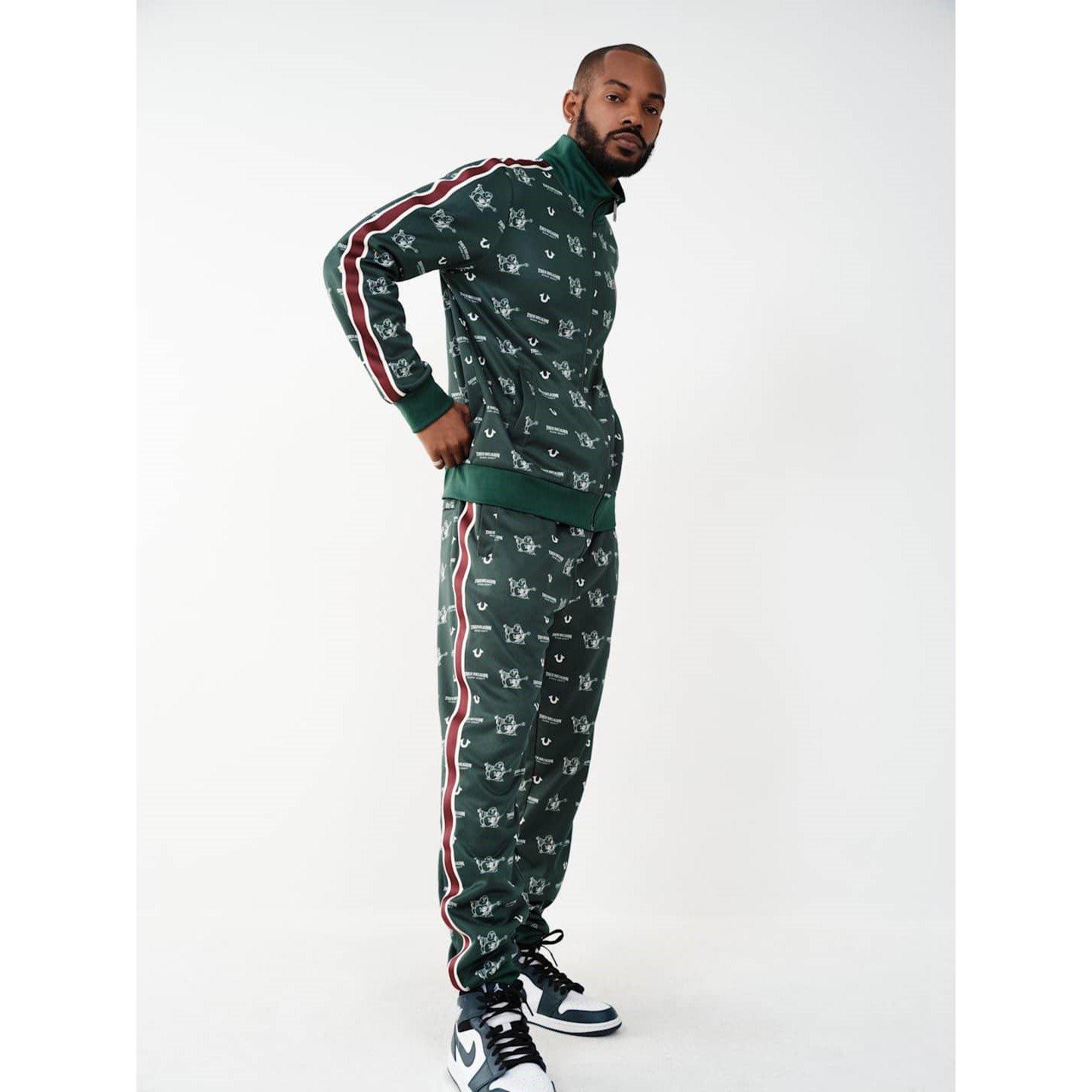 Verde smeraldo - True Religion - Monogram Closed Hem Fleece Joggers - 3