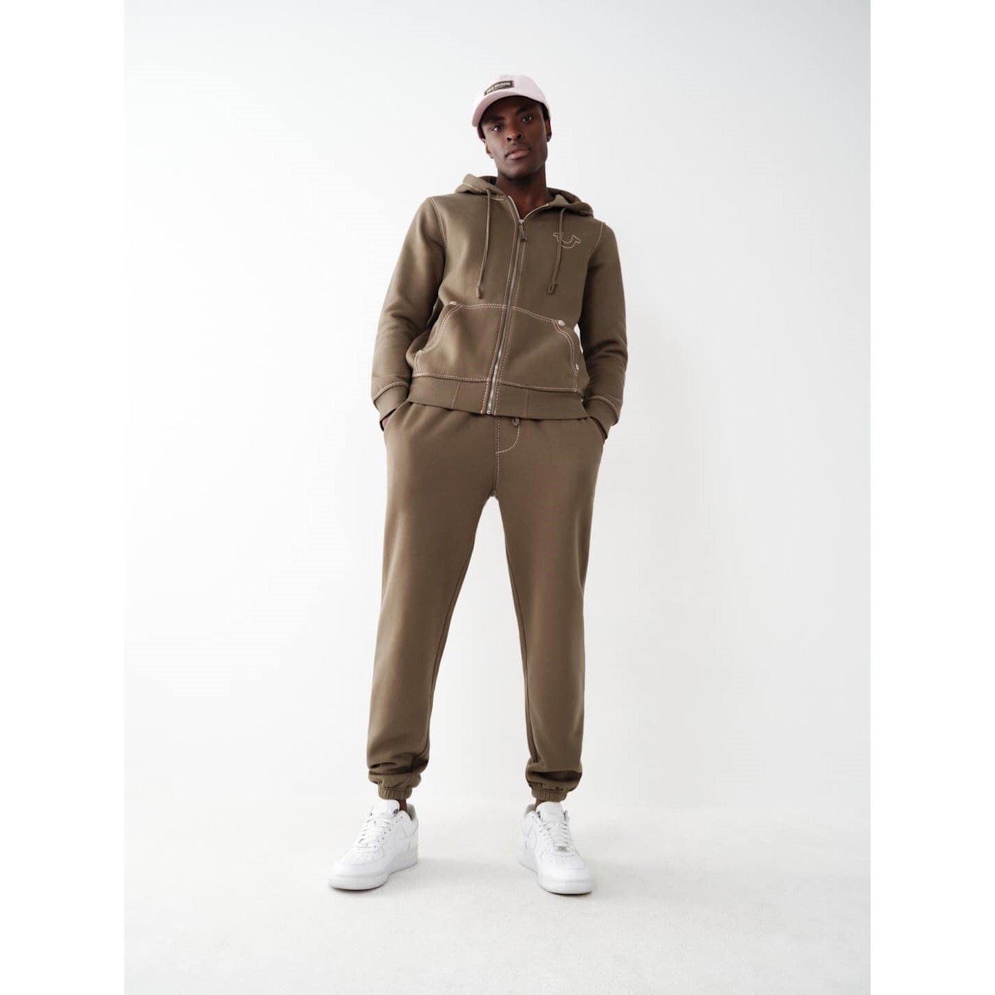 Kalamata/Pink - True Religion - Closed Hem Fleece Joggers - 4