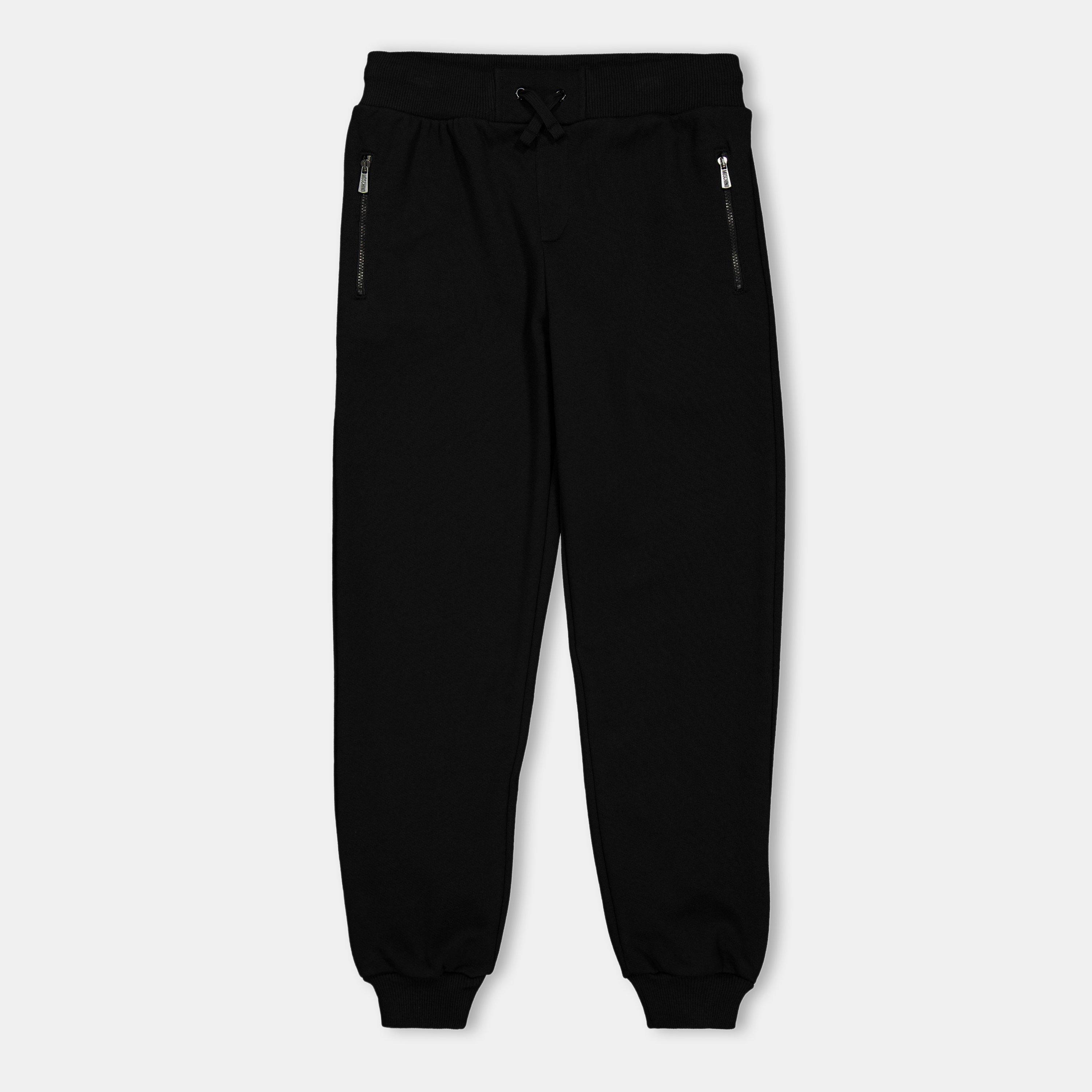 Blk Blu 60100 - Moschino - Unisex Kids' Spray Logo Closed Cuff Fleece Joggers - 1