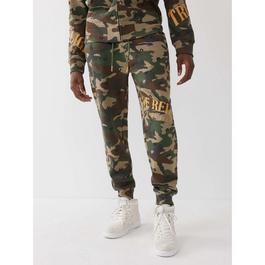 True Religion Camo Welt Pocket Logo Closed Hem Fleece Joggers
