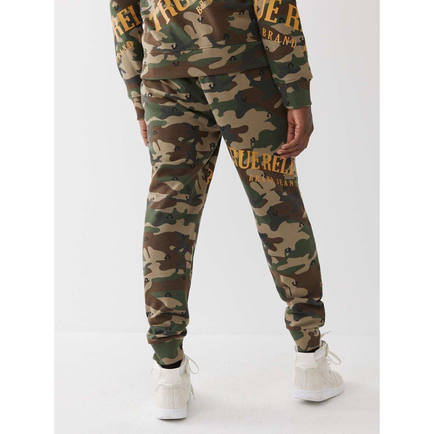 Green Camo - True Religion - Camo Welt Pocket Logo Closed Hem Fleece Joggers - 2