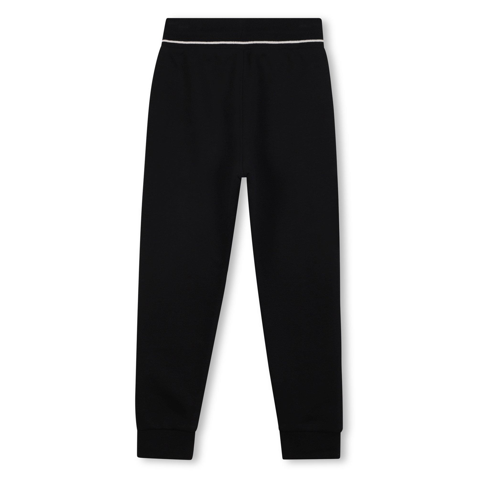 Black - Boss - Kids Contrast Closed Hem Fleece Jogging Bottoms - 2