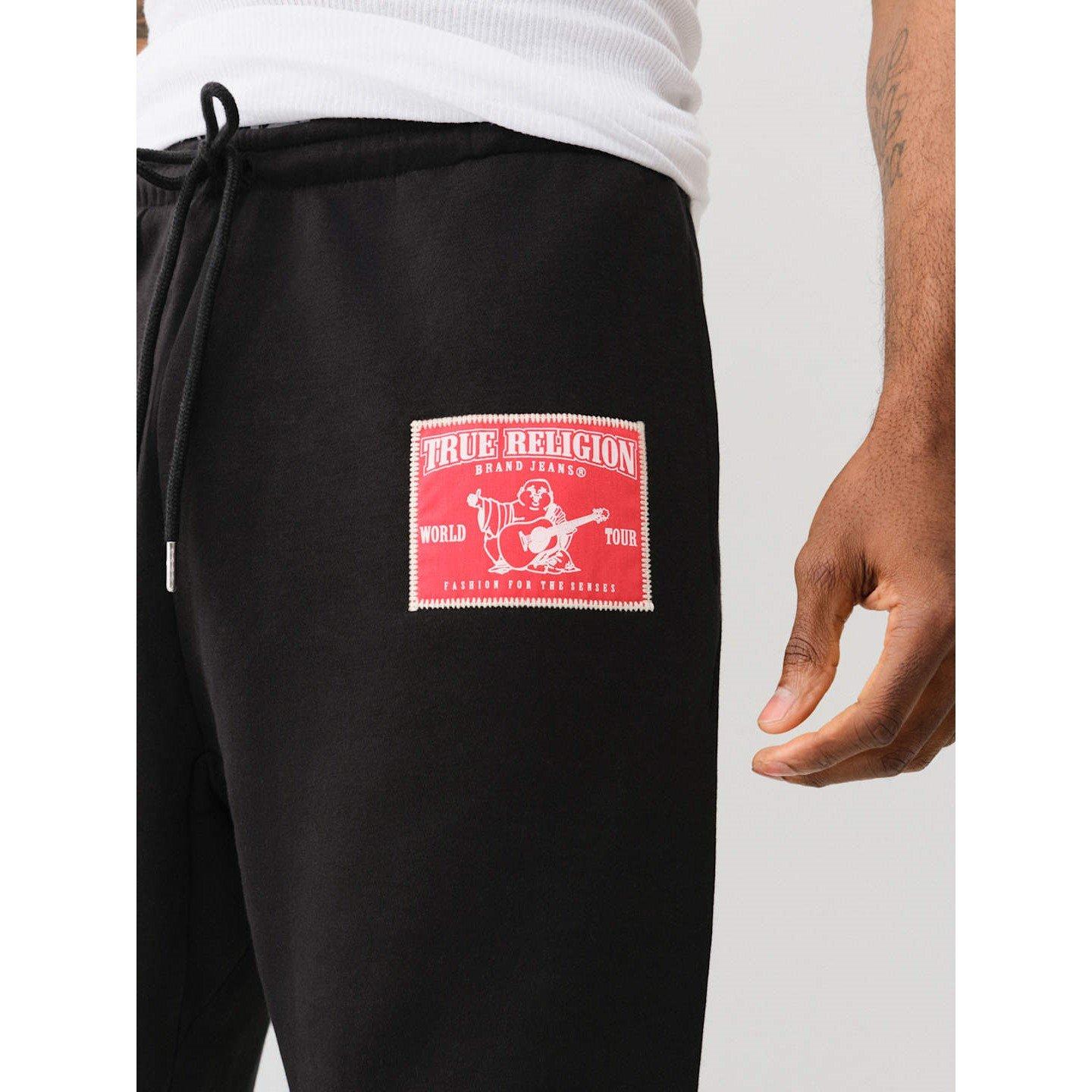 Jet Black - True Religion - Relaxed Closed Hem Fleece Joggers - 3