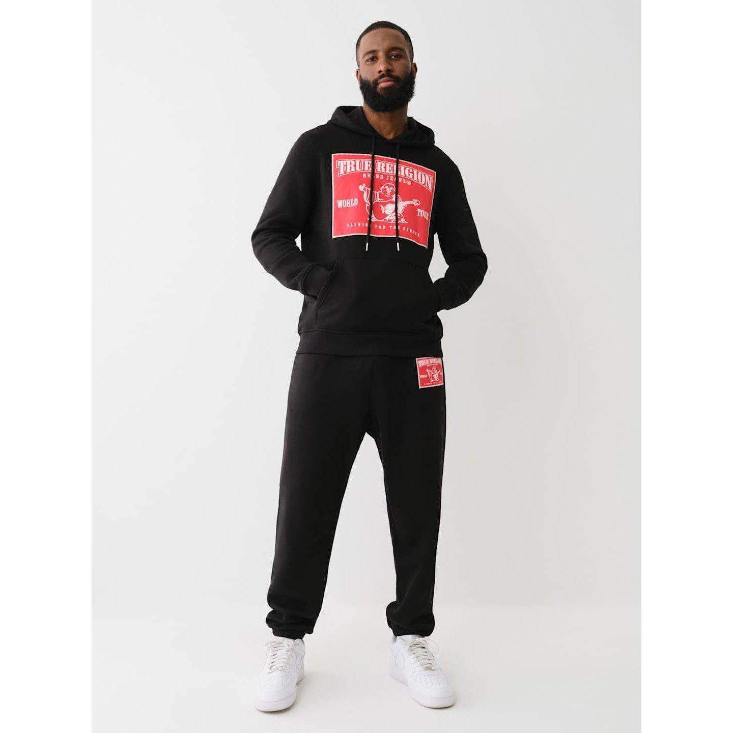 Jet Black - True Religion - Relaxed Closed Hem Fleece Joggers - 4