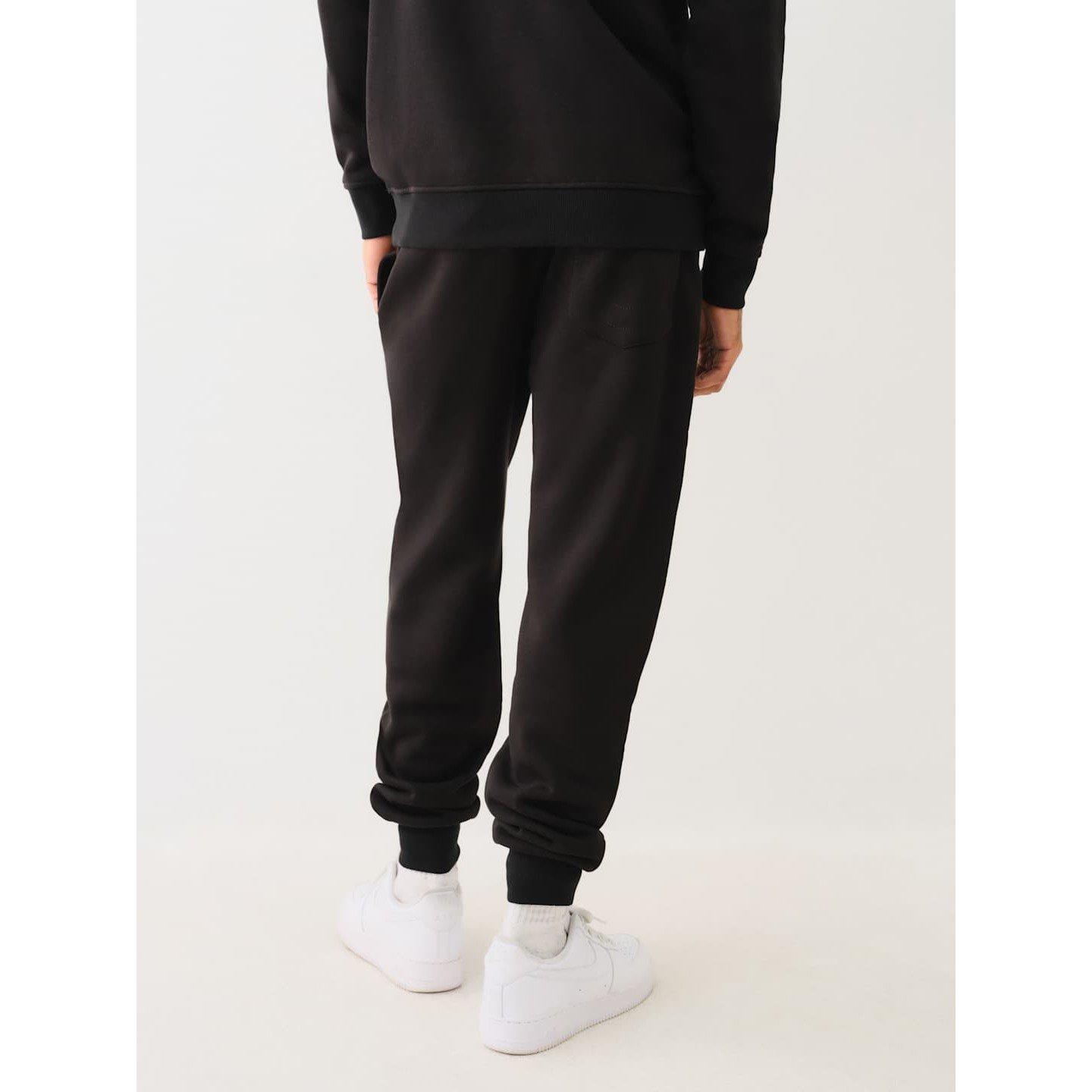 Jet Black - True Religion - Men's Studded Registered Icon Closed Hem Fleece Joggers - 2