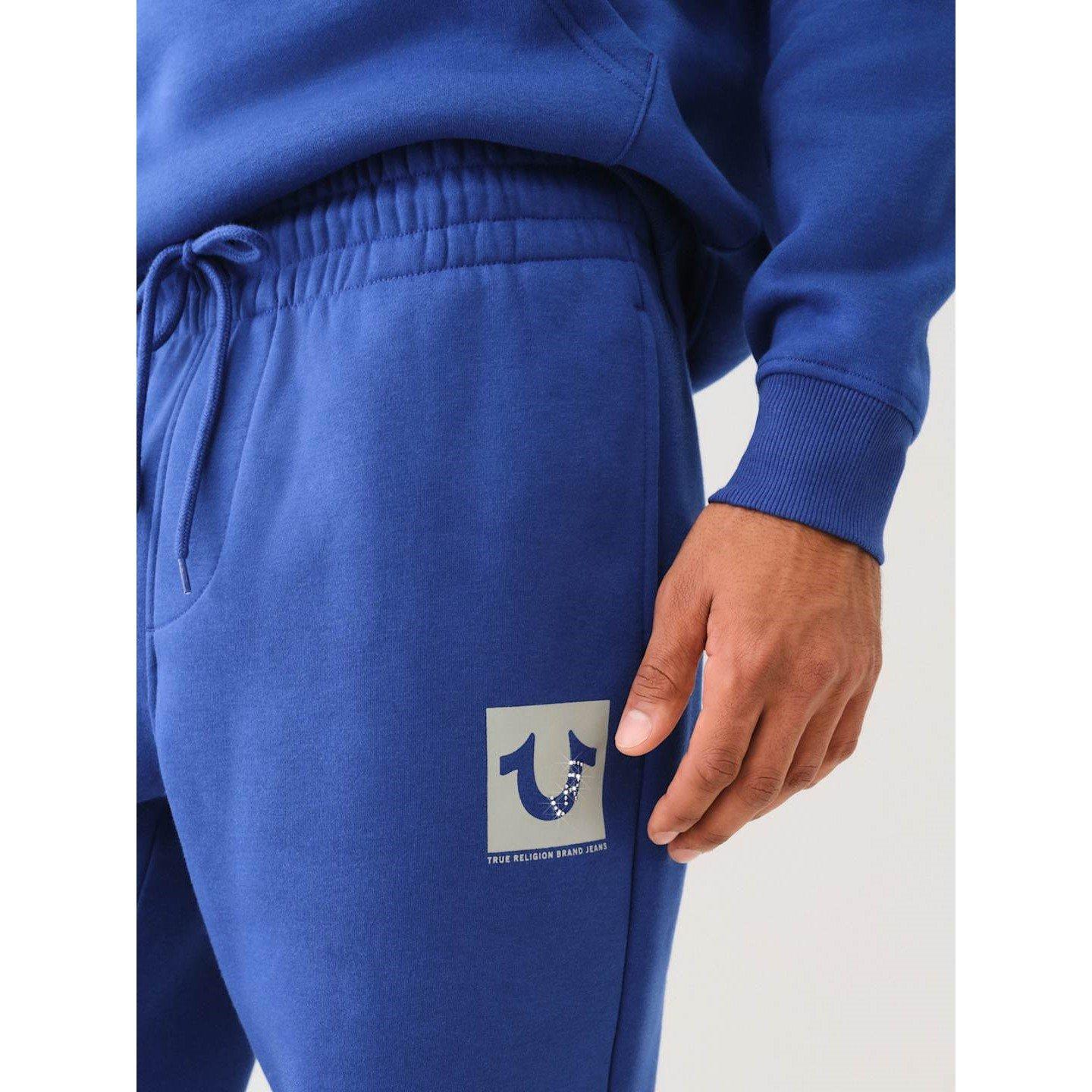Sodalite Blue - True Religion - Studded Registered Icon Closed Hem Fleece Joggers - 3