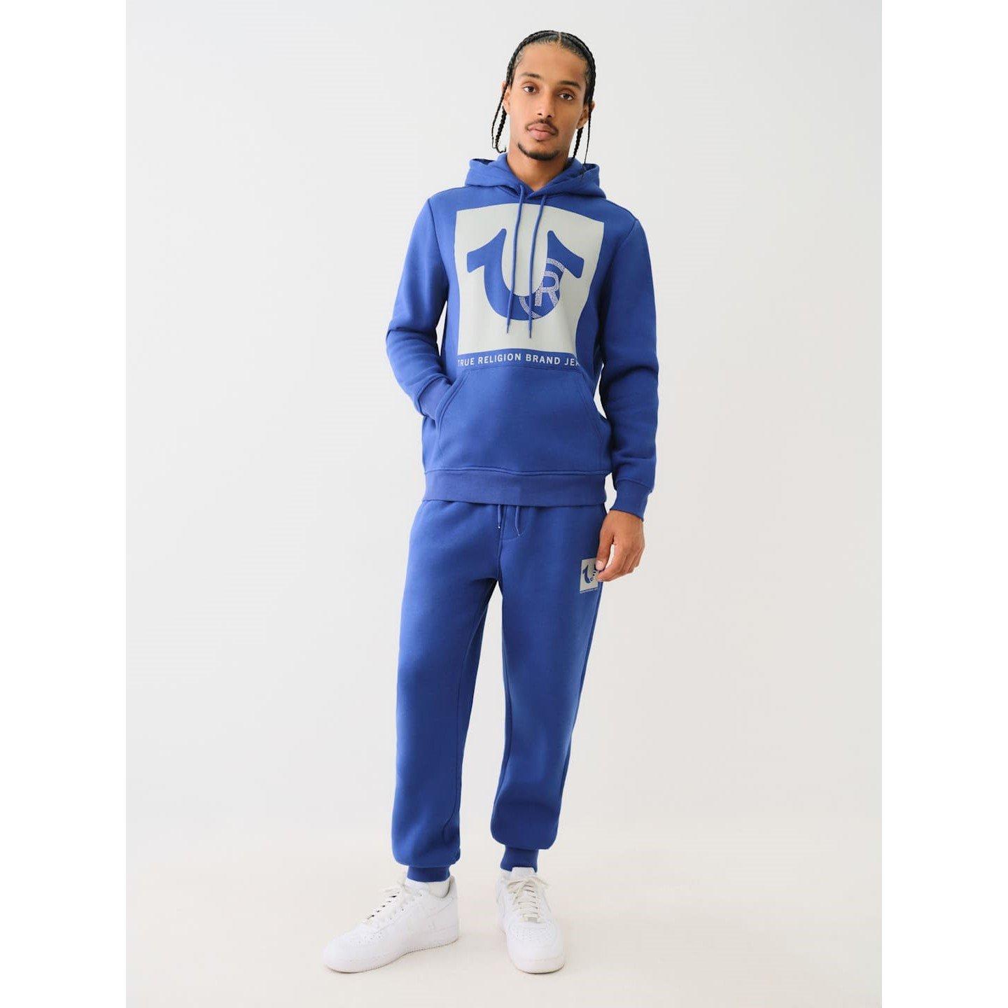 Sodalite Blue - True Religion - Studded Registered Icon Closed Hem Fleece Joggers - 4