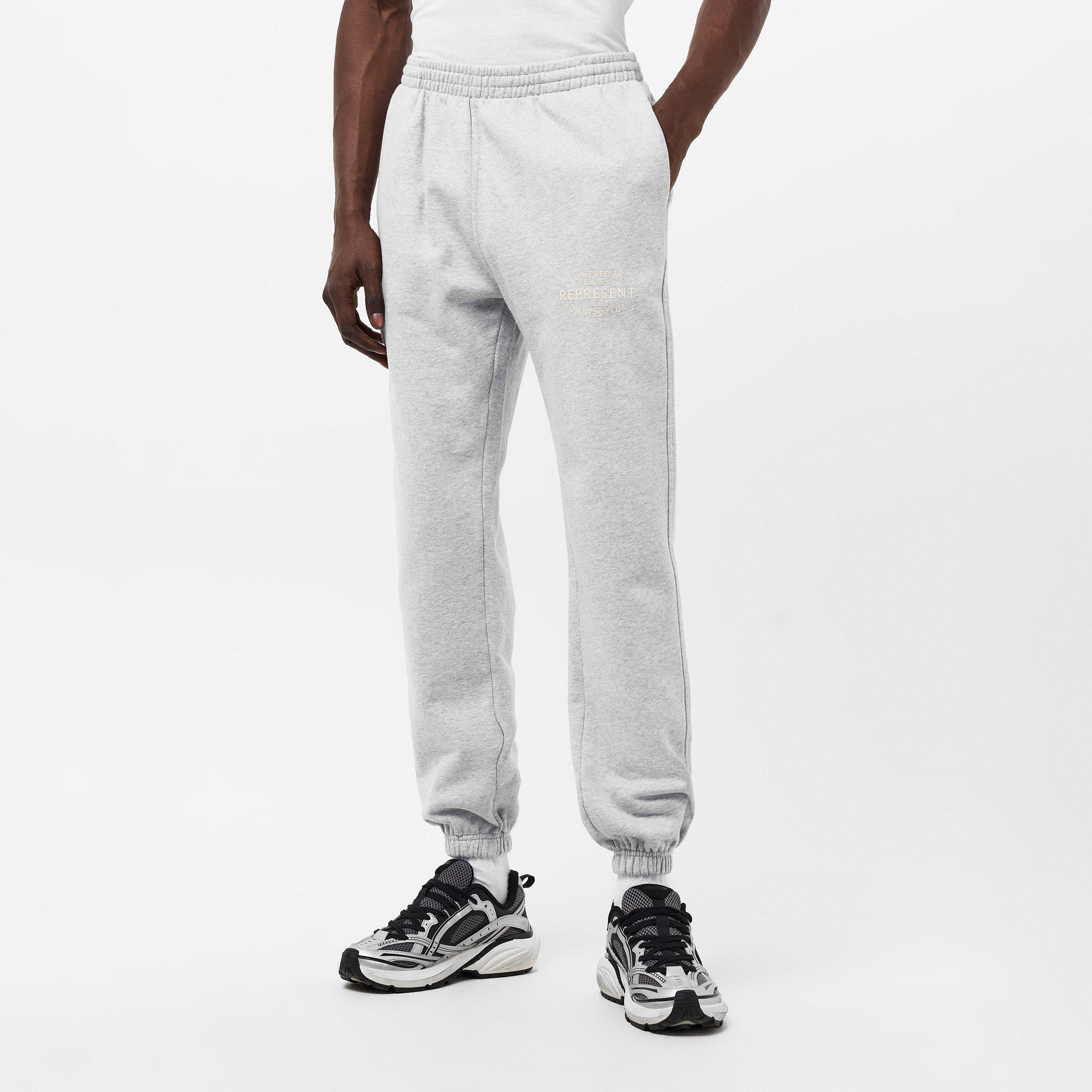 Ash Grey - Represent - Men's Closed Hem Fleece Jogging Bottoms - 3