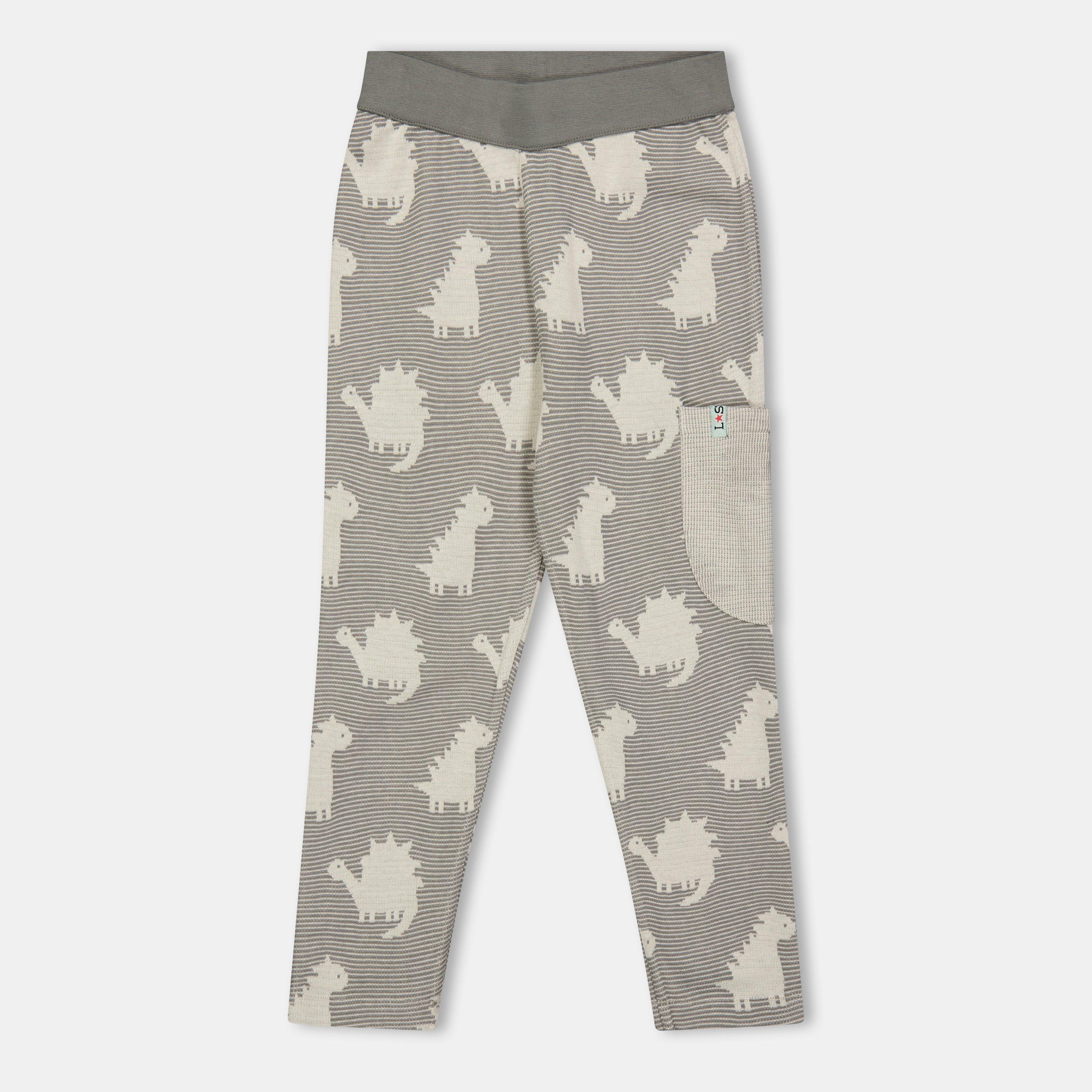 Grises - Lilly and Sid - Dino Reversible Closed Hem Fleece Joggers - 1