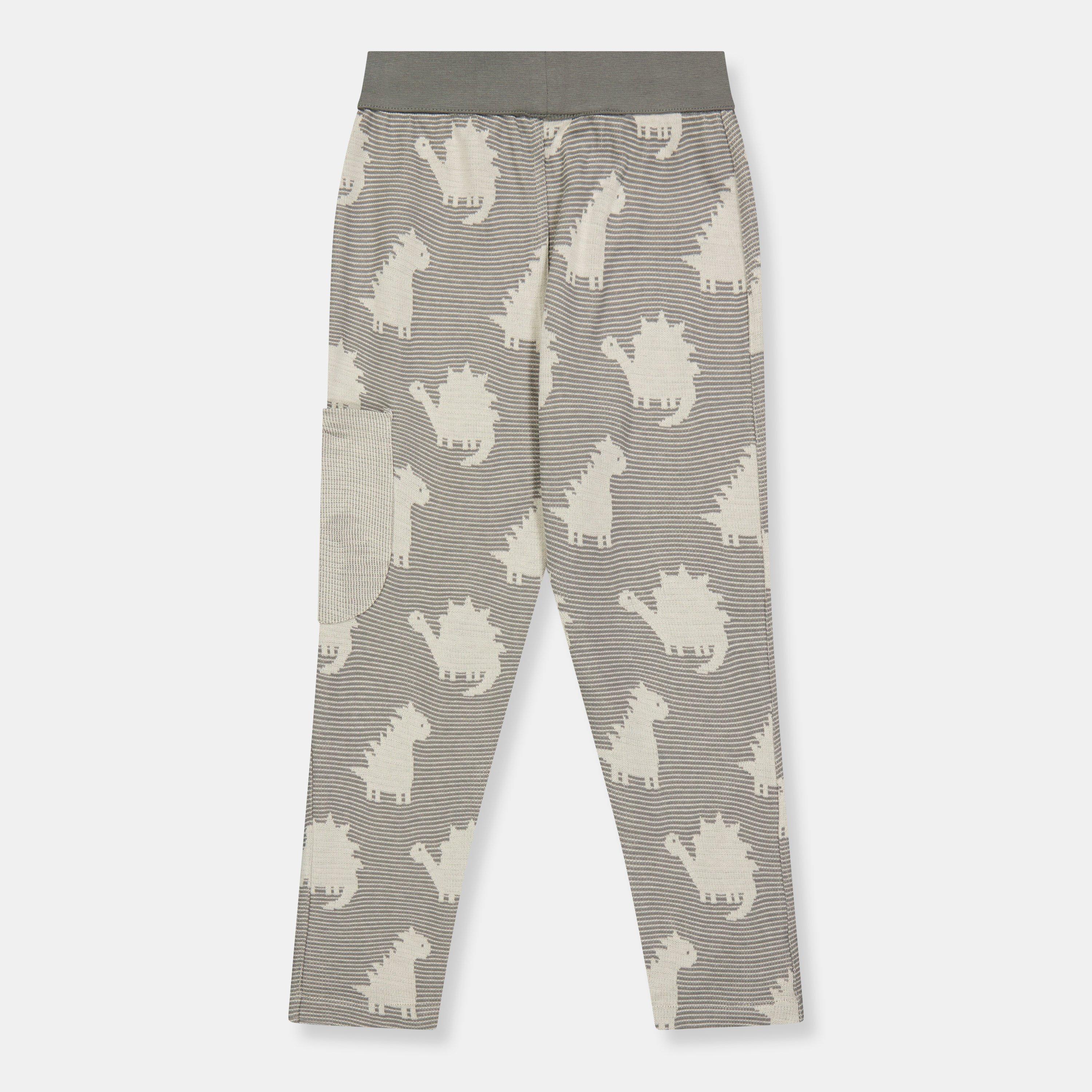 Grises - Lilly and Sid - Dino Reversible Closed Hem Fleece Joggers - 2