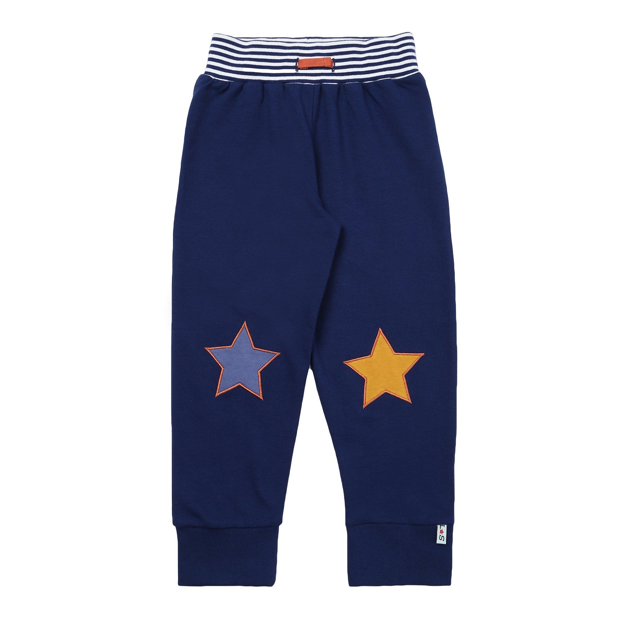 Azul marino - Lilly and Sid - Star Knee Closed Hem Fleece Joggers - 1