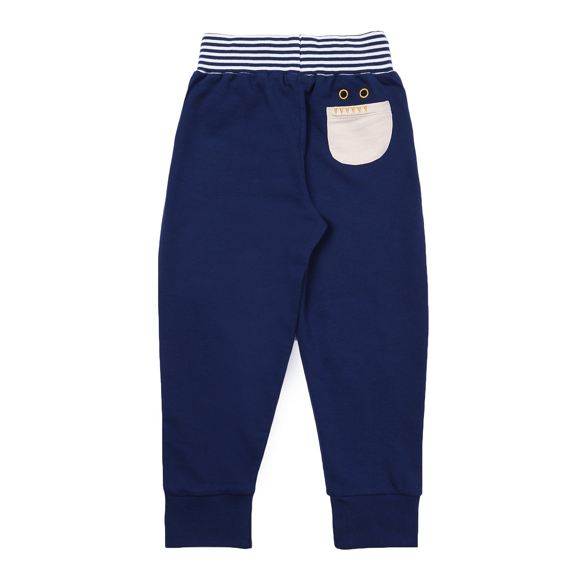 Azul marino - Lilly and Sid - Star Knee Closed Hem Fleece Joggers - 2