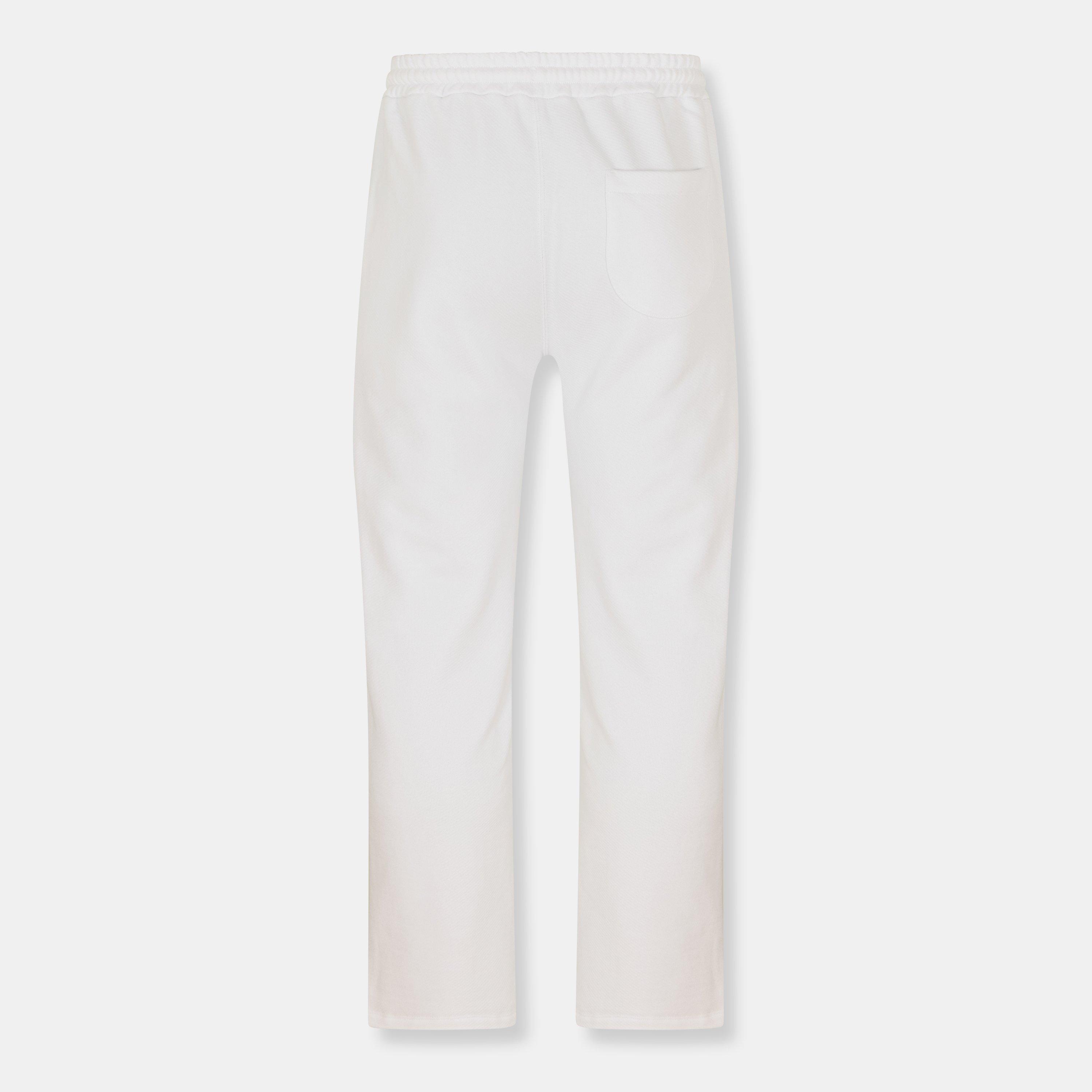 Bijela - Off White - Men's Closed Hem Fleece Jogging Bottoms - 2