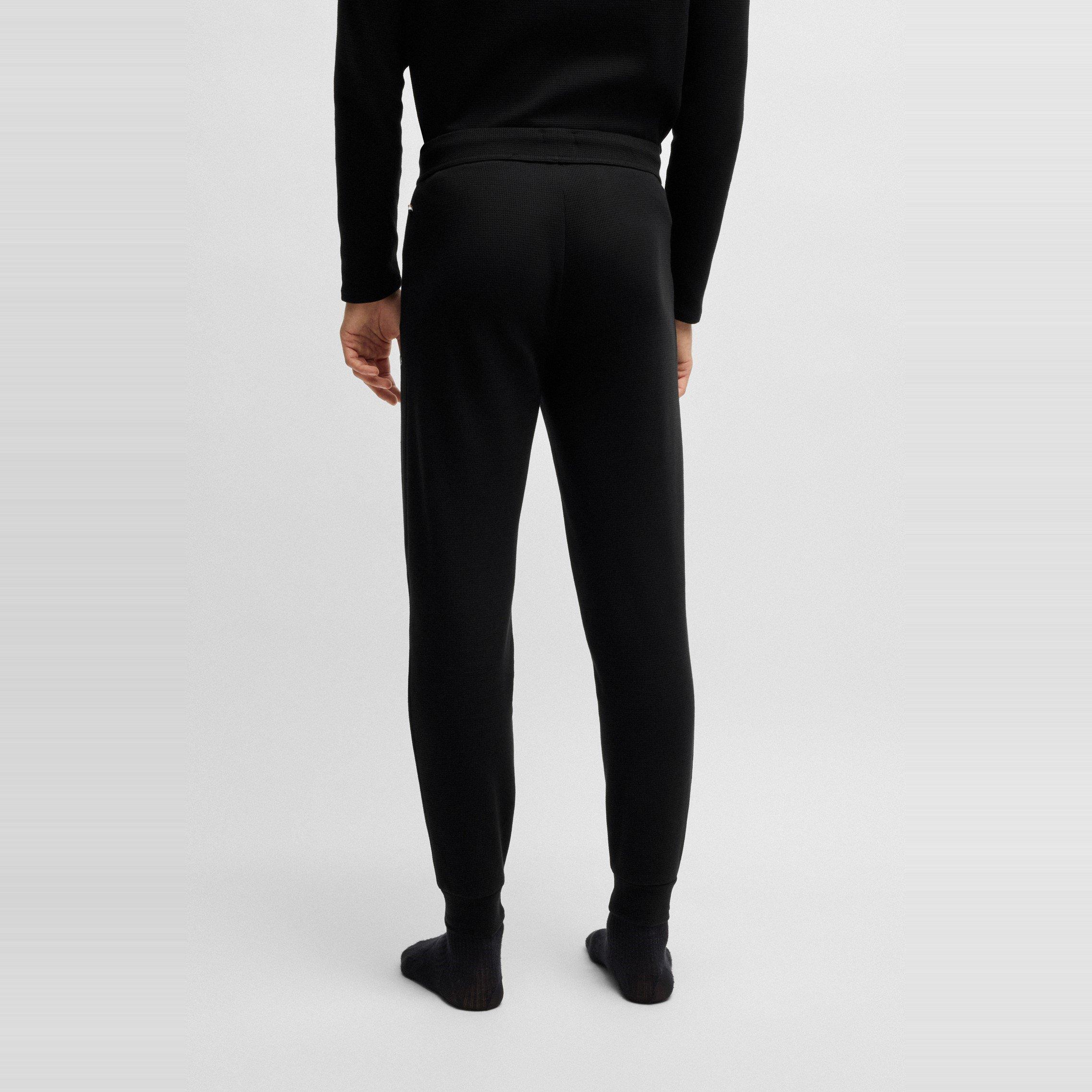 Black 001 - Boss - BW Waffle Jogging Bottoms - 3