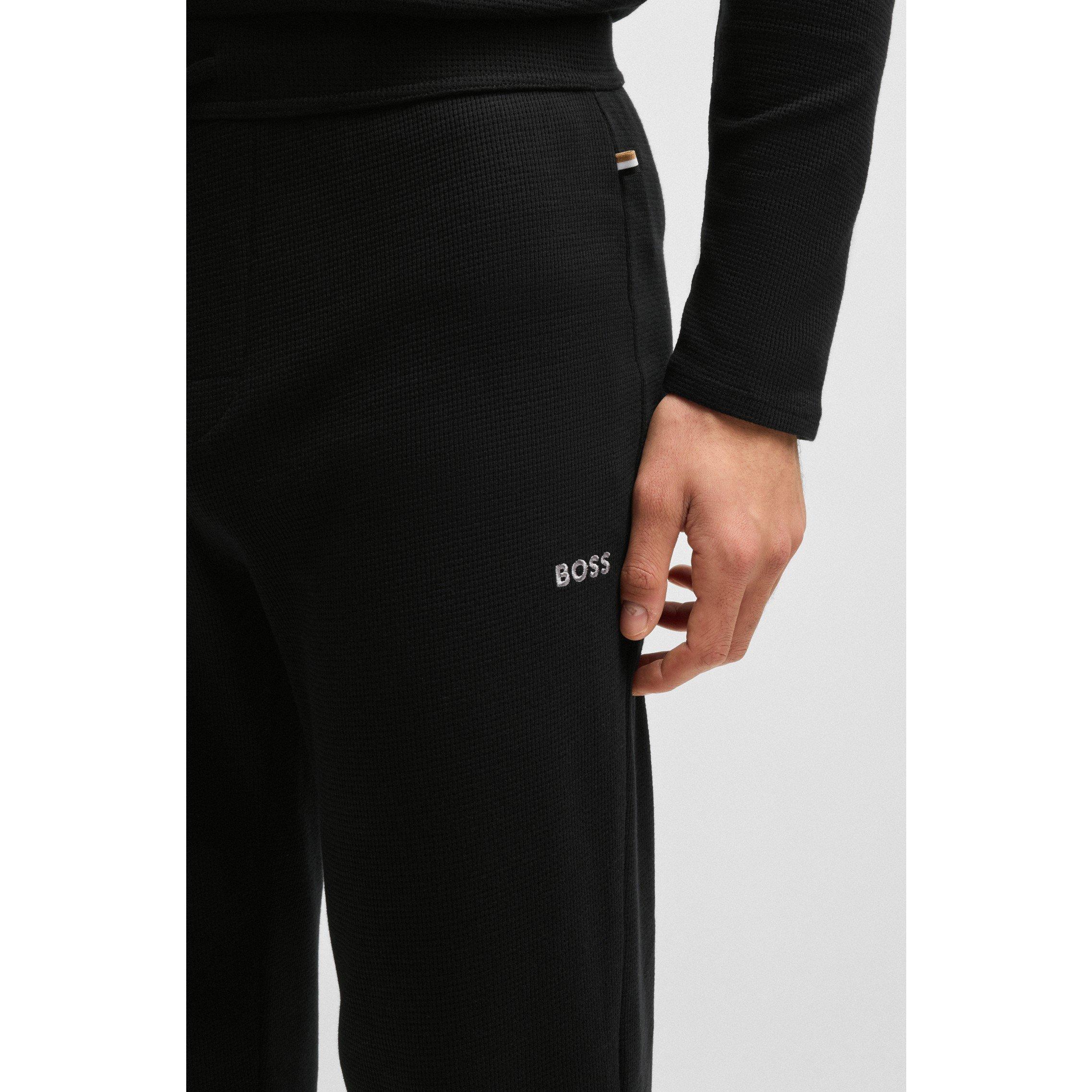 Black 001 - Boss - BW Waffle Jogging Bottoms - 4