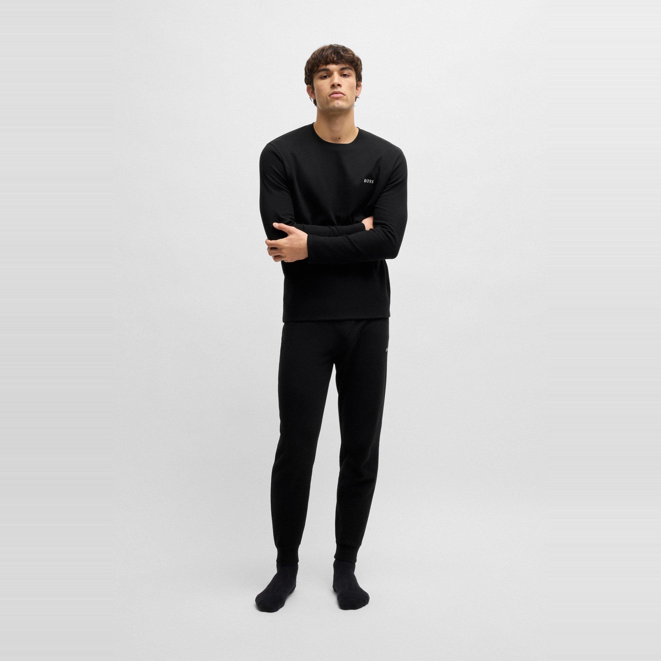 Black 001 - Boss - BW Waffle Jogging Bottoms - 5