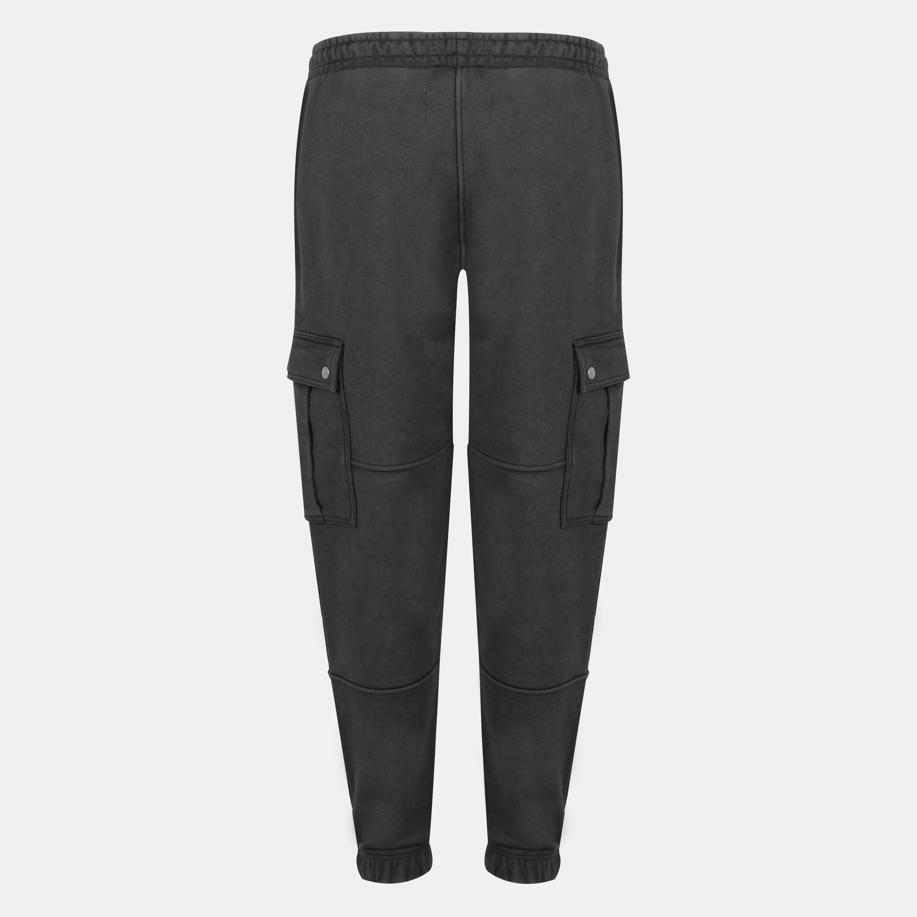 Black - Jack Wills - Men's Script Cargo Cotton Ribbed Cuffs Joggers - 2