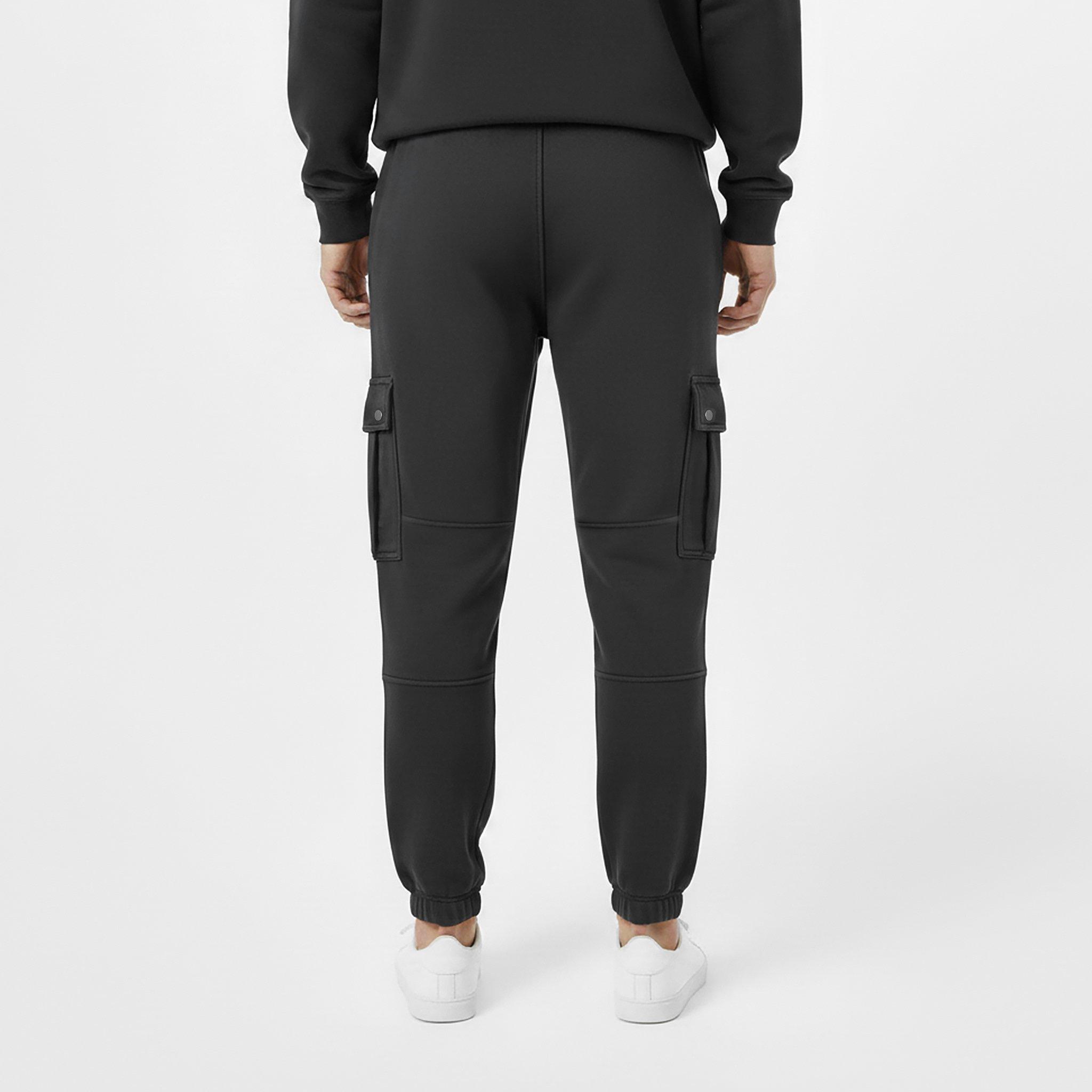 Black - Jack Wills - Men's Script Cargo Cotton Ribbed Cuffs Joggers - 4