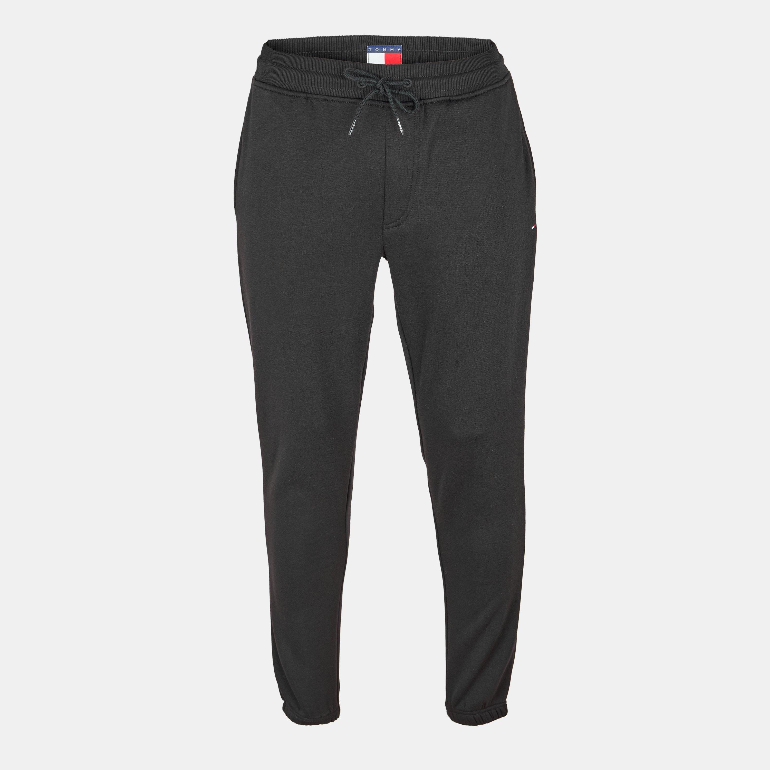 Tommy Jeans Men's Tj Flag Slim Closed Hem Fleece Joggers - Black - M