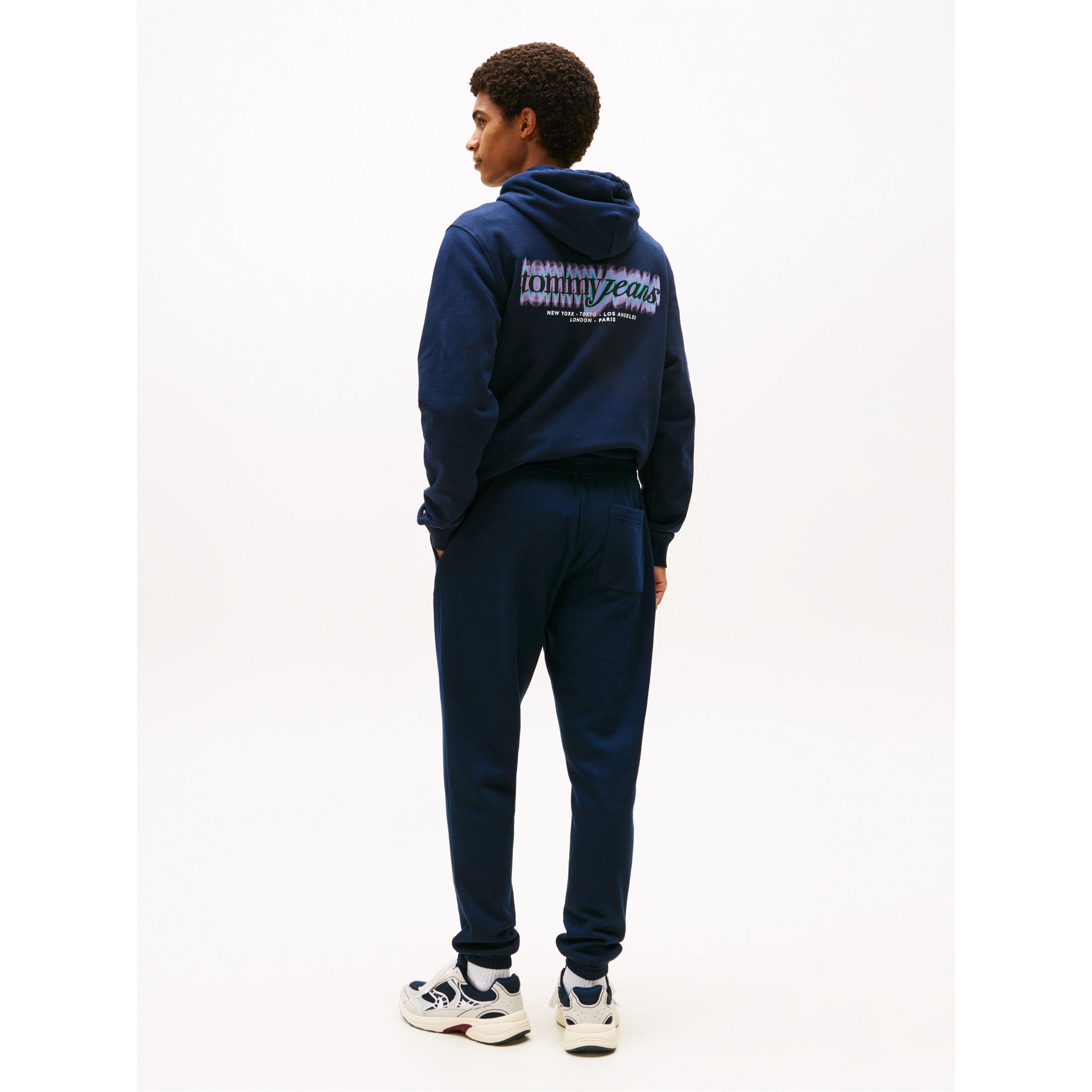 Dark Navy C1G - Tommy Jeans - Men's TJ Flag Slim Closed Hem Fleece Joggers - 7