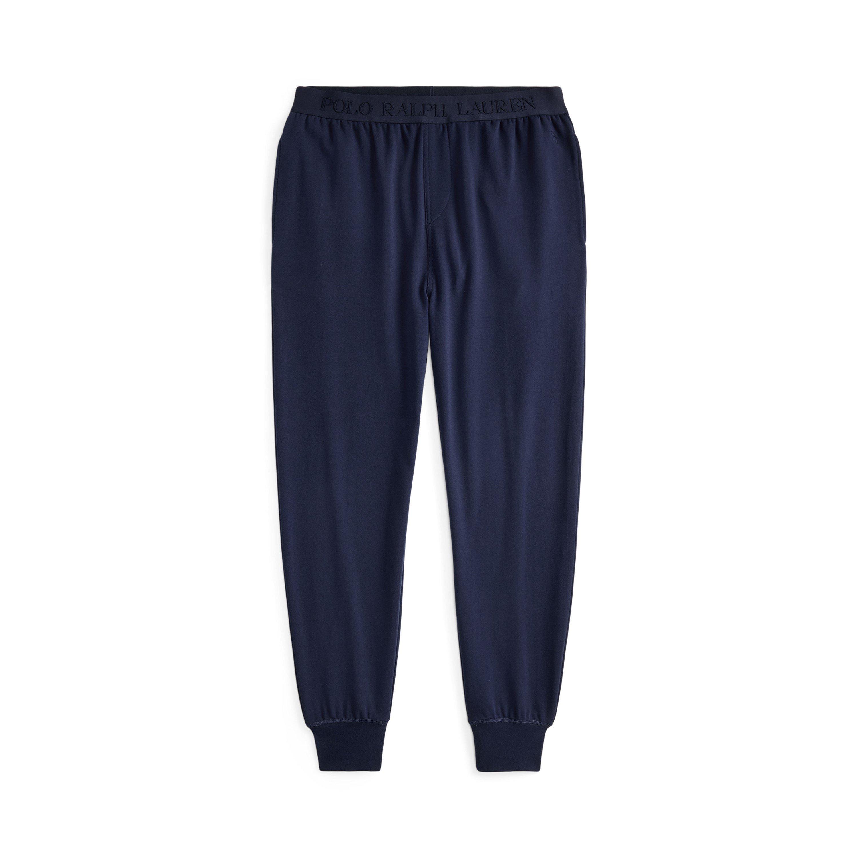 Polo Ralph Lauren Men's Cruise Navy Tonal Taped Closed Hem Jersey Joggers - L