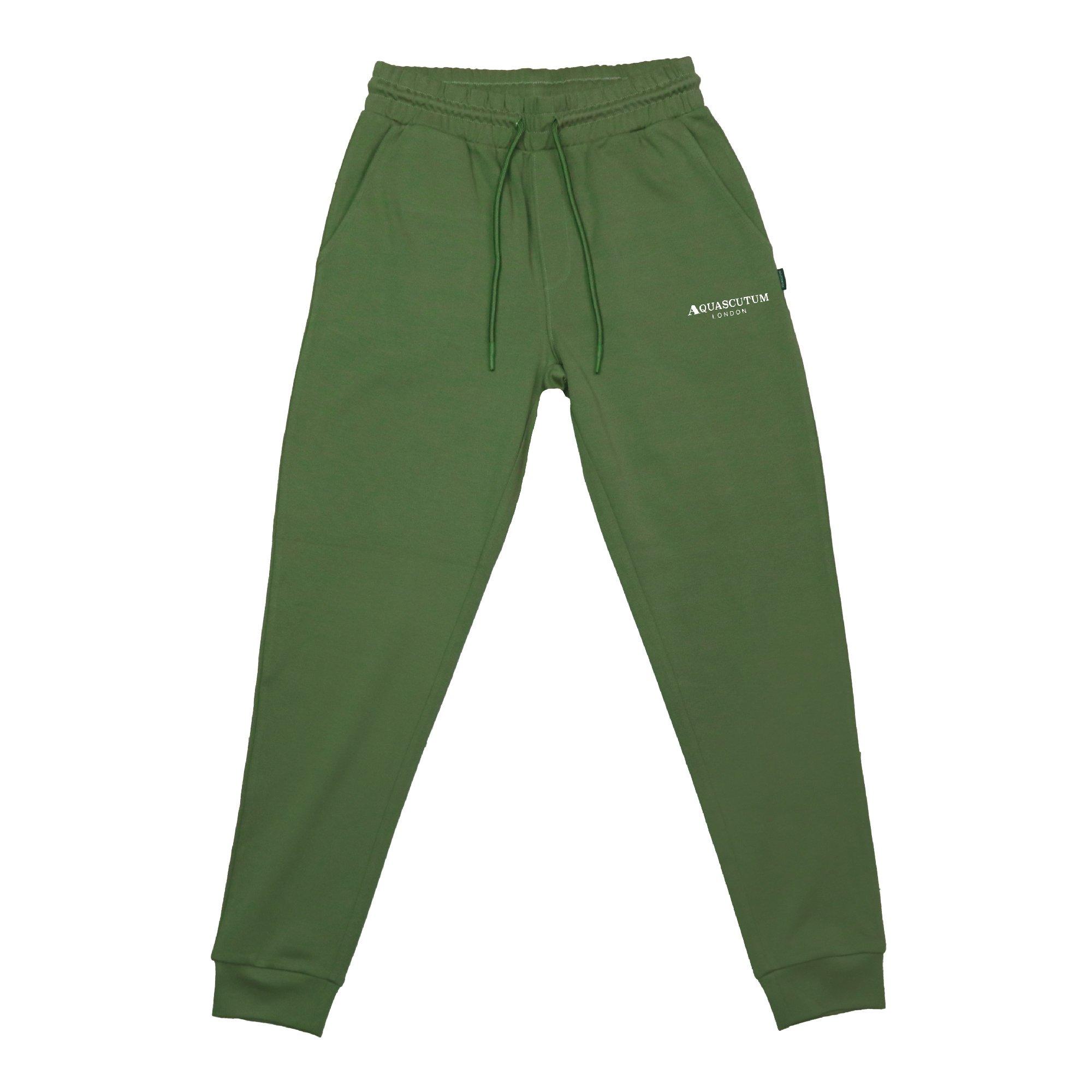 Military Green - Aquascutum - Men's Closed Hem Fleece Joggers - 1