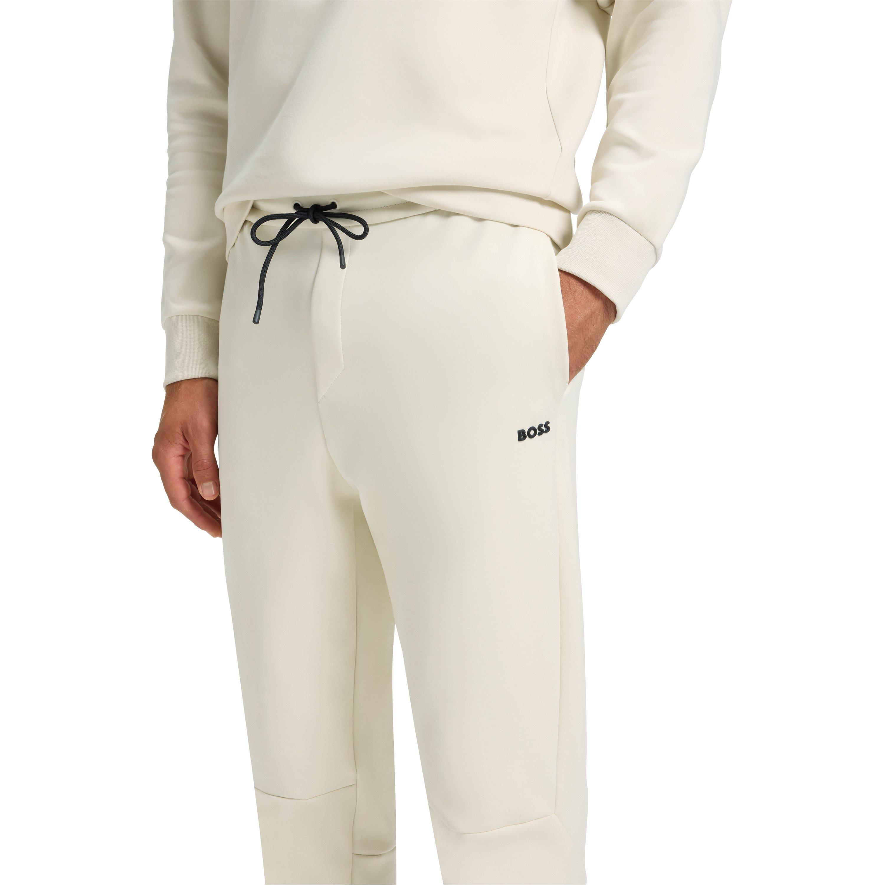 Open White - Boss - Mens BOSS GREEN Soft Cotton-Blend Jogging Bottoms - 3