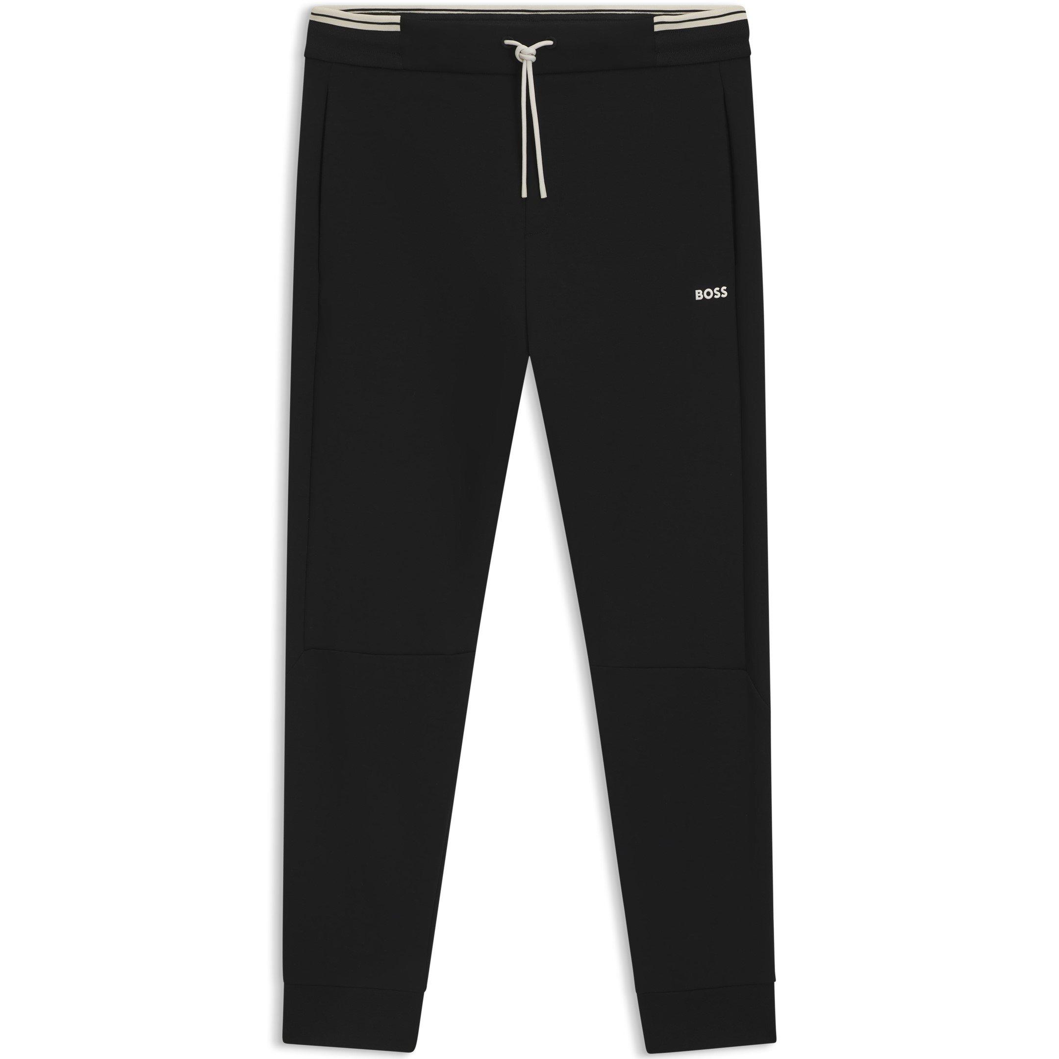 Boss Mens BOSS GREEN Soft Cotton-Blend Jogging Bottoms - Black - M