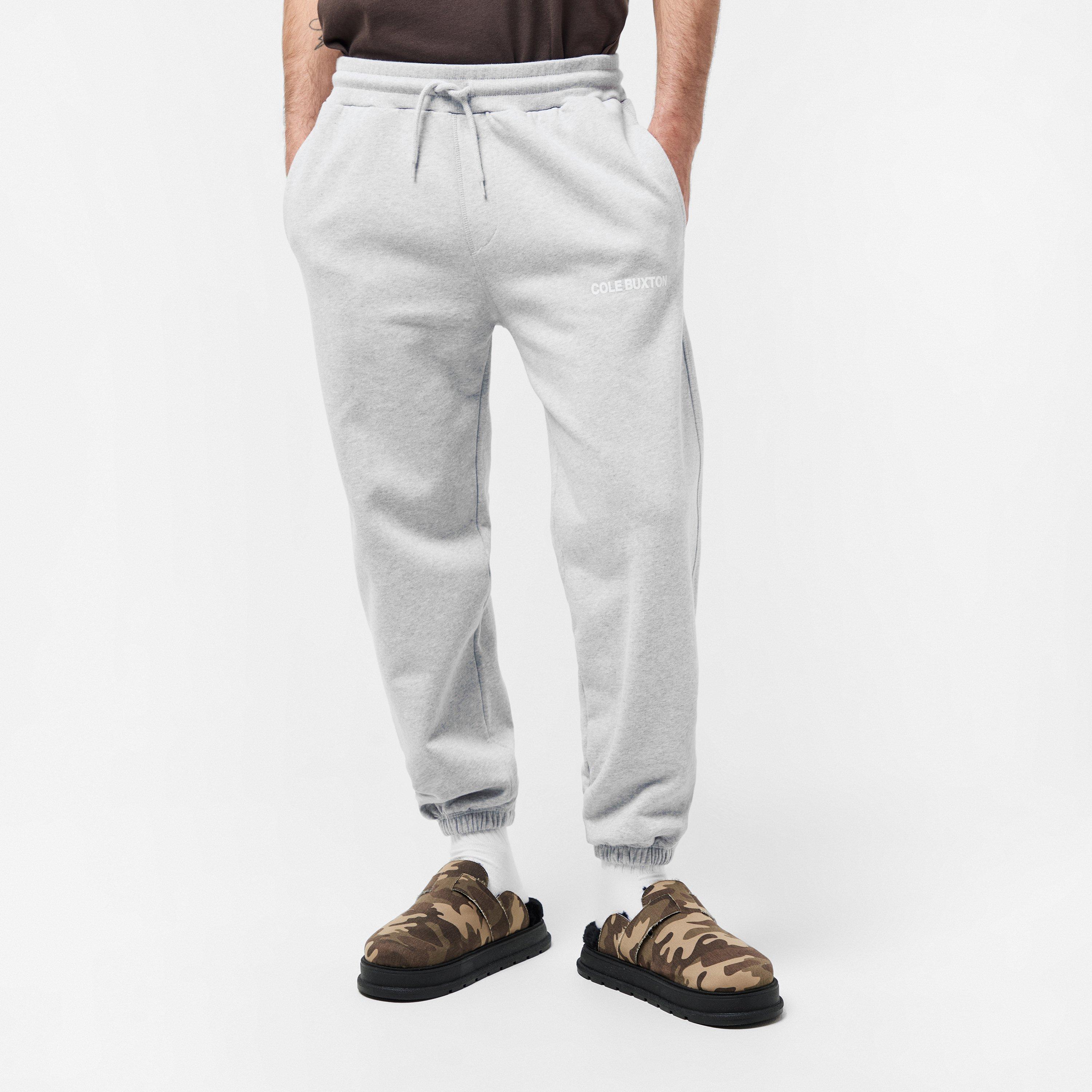 Light Grey Marl - Cole Buxton - Men's Fleece Closed Cuff Joggers - 3