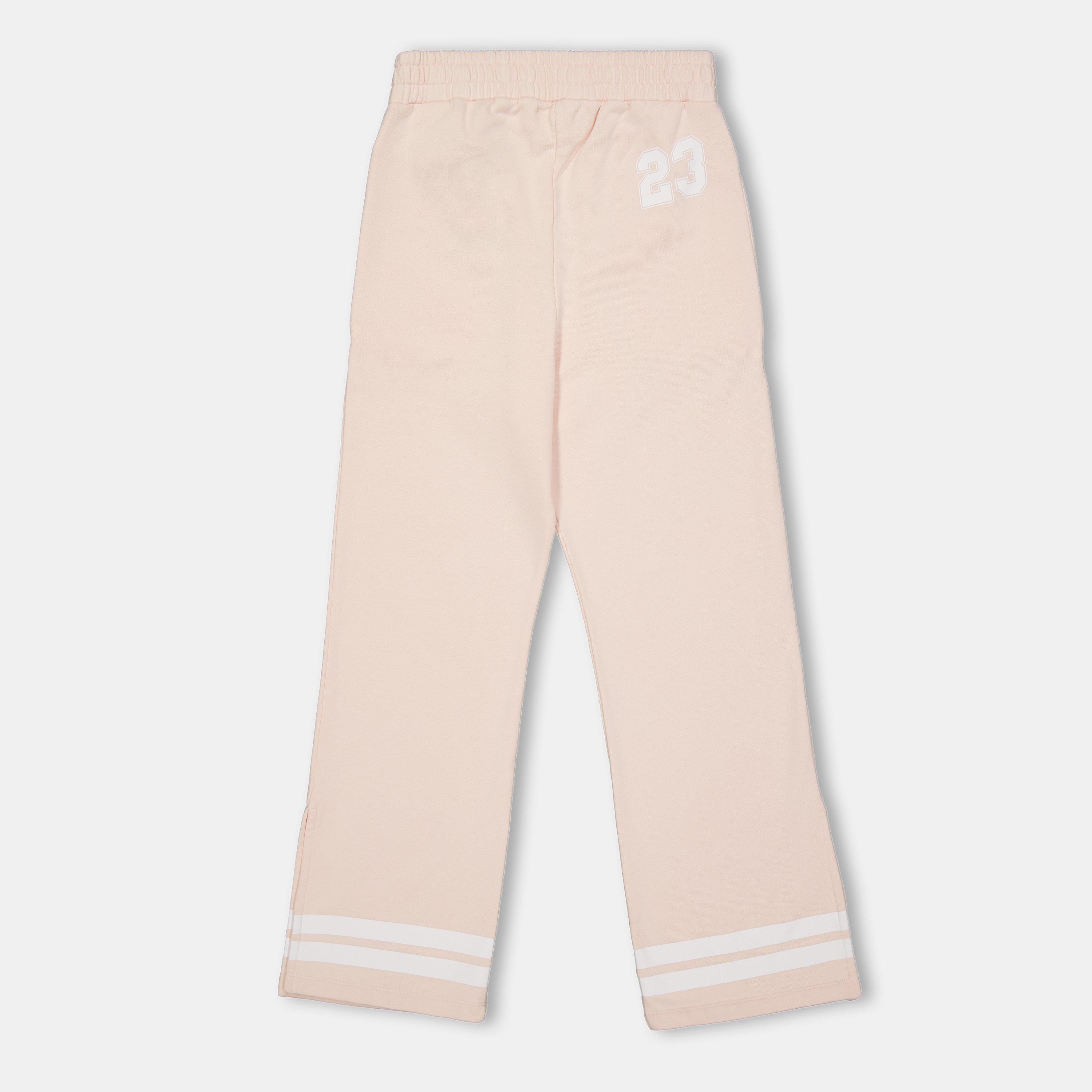 Pink/White - Off White - Kids Closed Hem Fleece Jogging Bottoms - 2