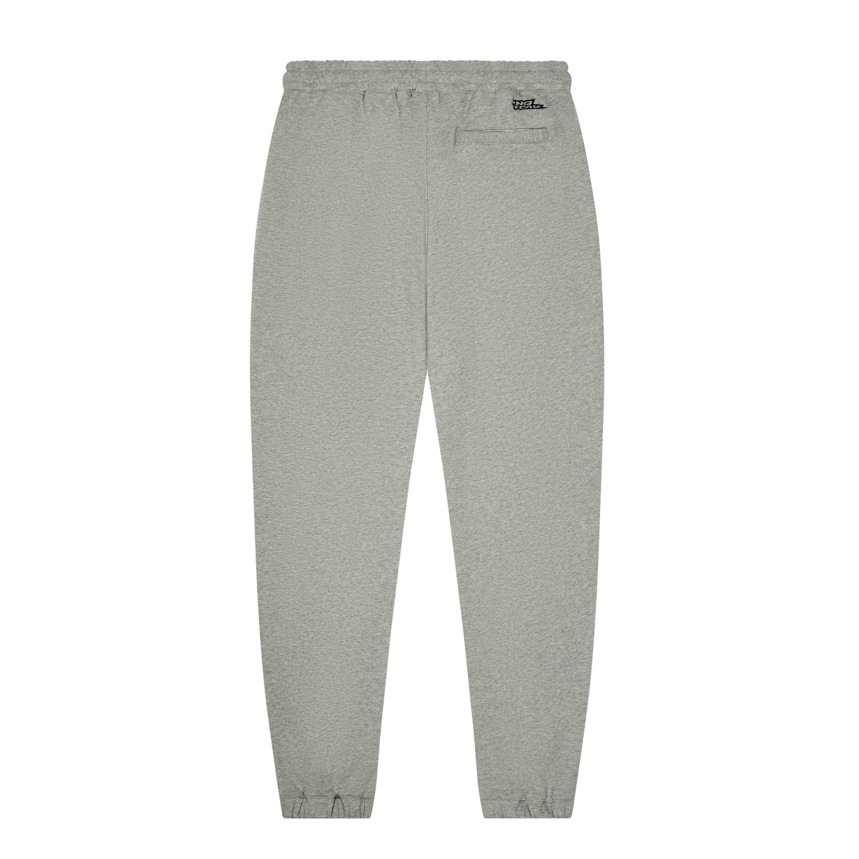 Grey Marl - No Fear - Mens Cuffed Jogging Bottoms - 2
