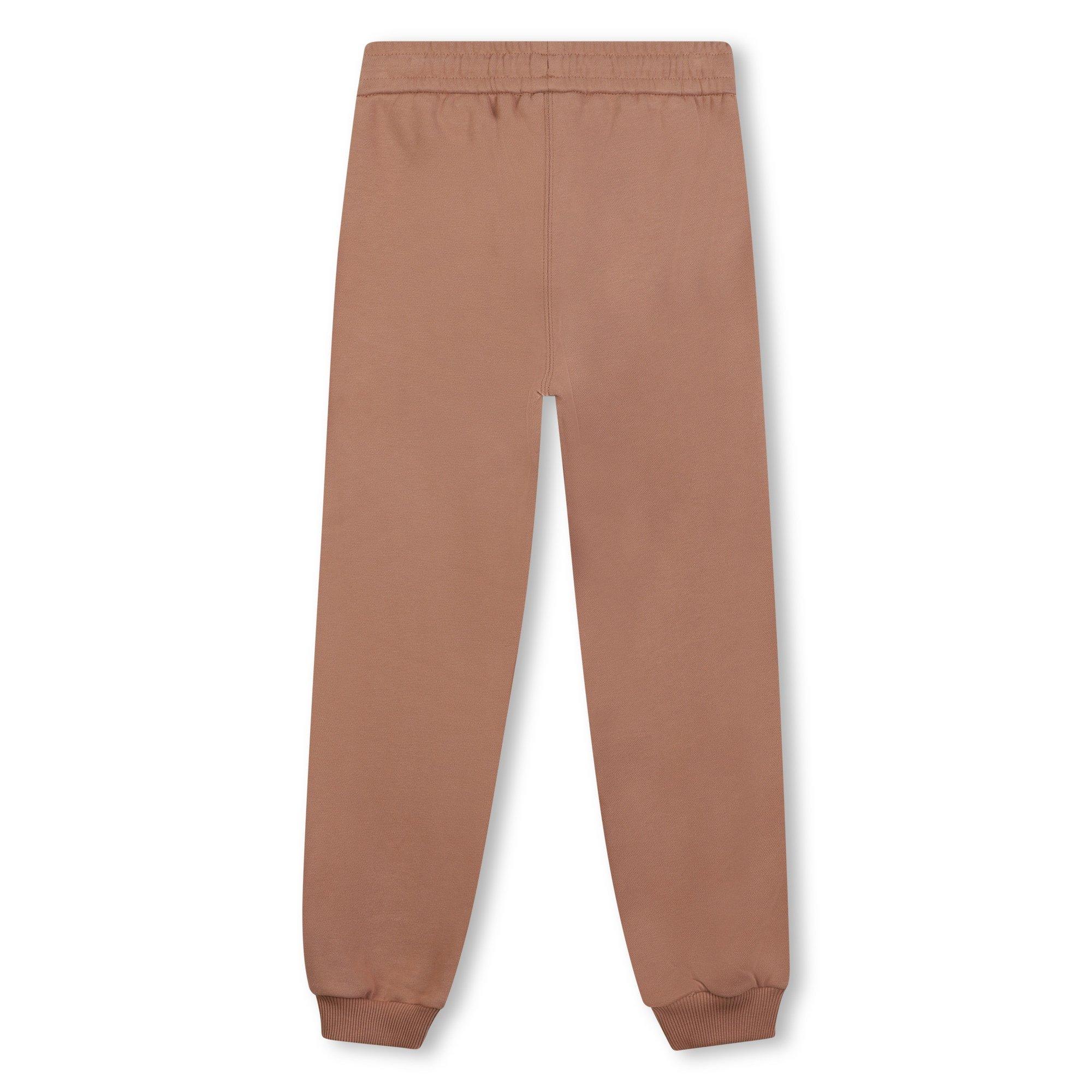 Taupe - Chloe - Kids' Logo Closed Hem Fleece Joggers - 2