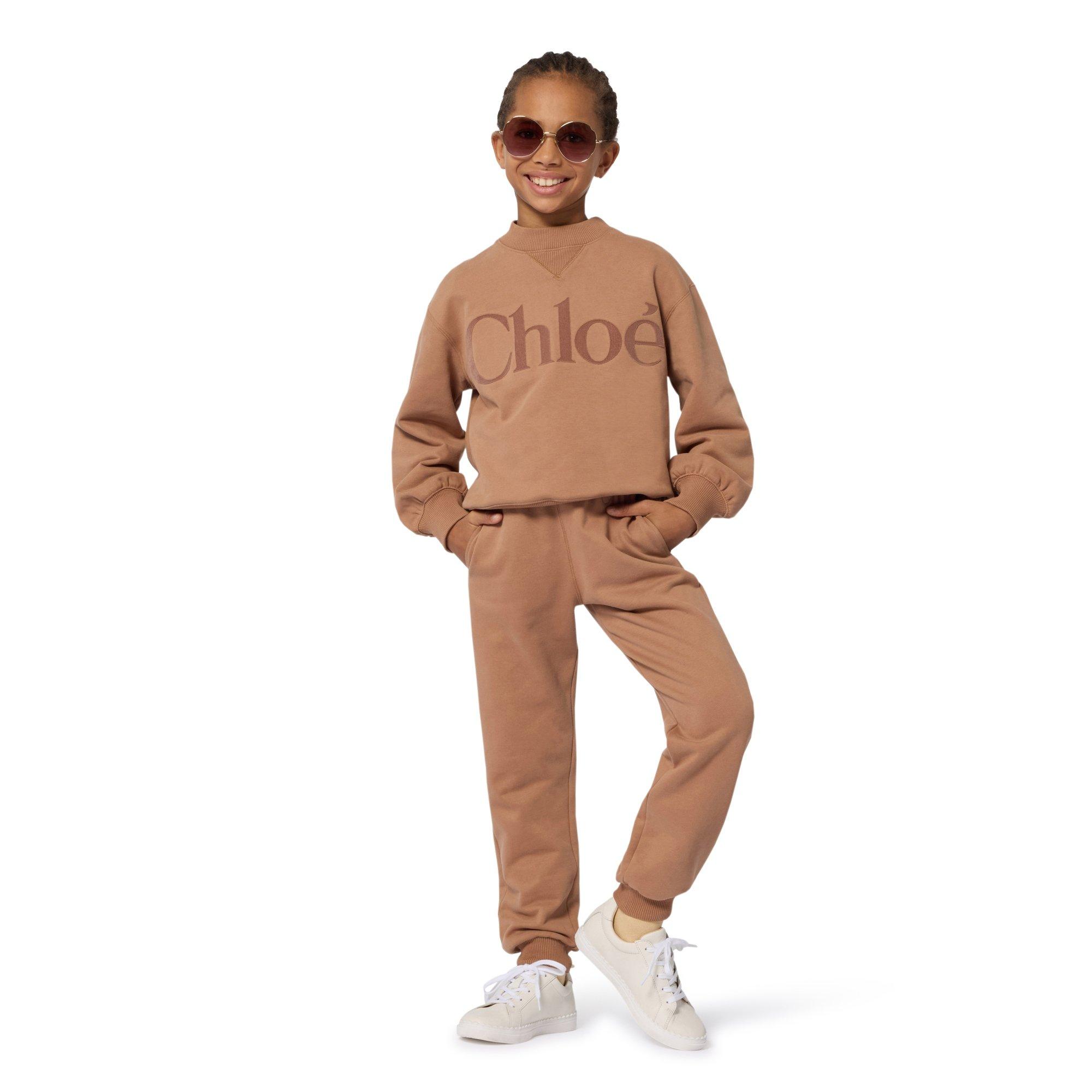 Taupe - Chloe - Kids' Logo Closed Hem Fleece Joggers - 3