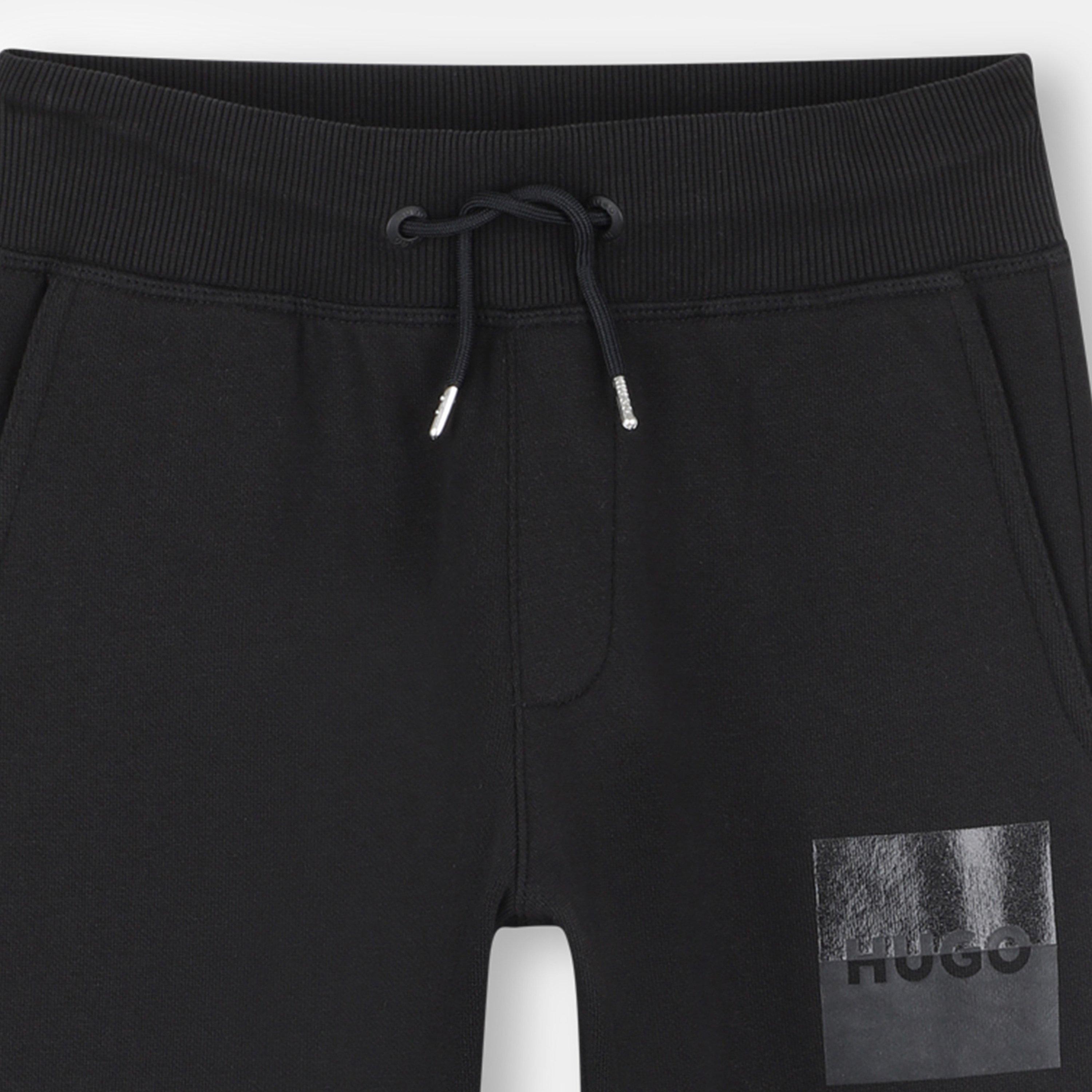 Noir - Hugo - Kids' Split Logo Closed Hem Fleece Joggers - 3
