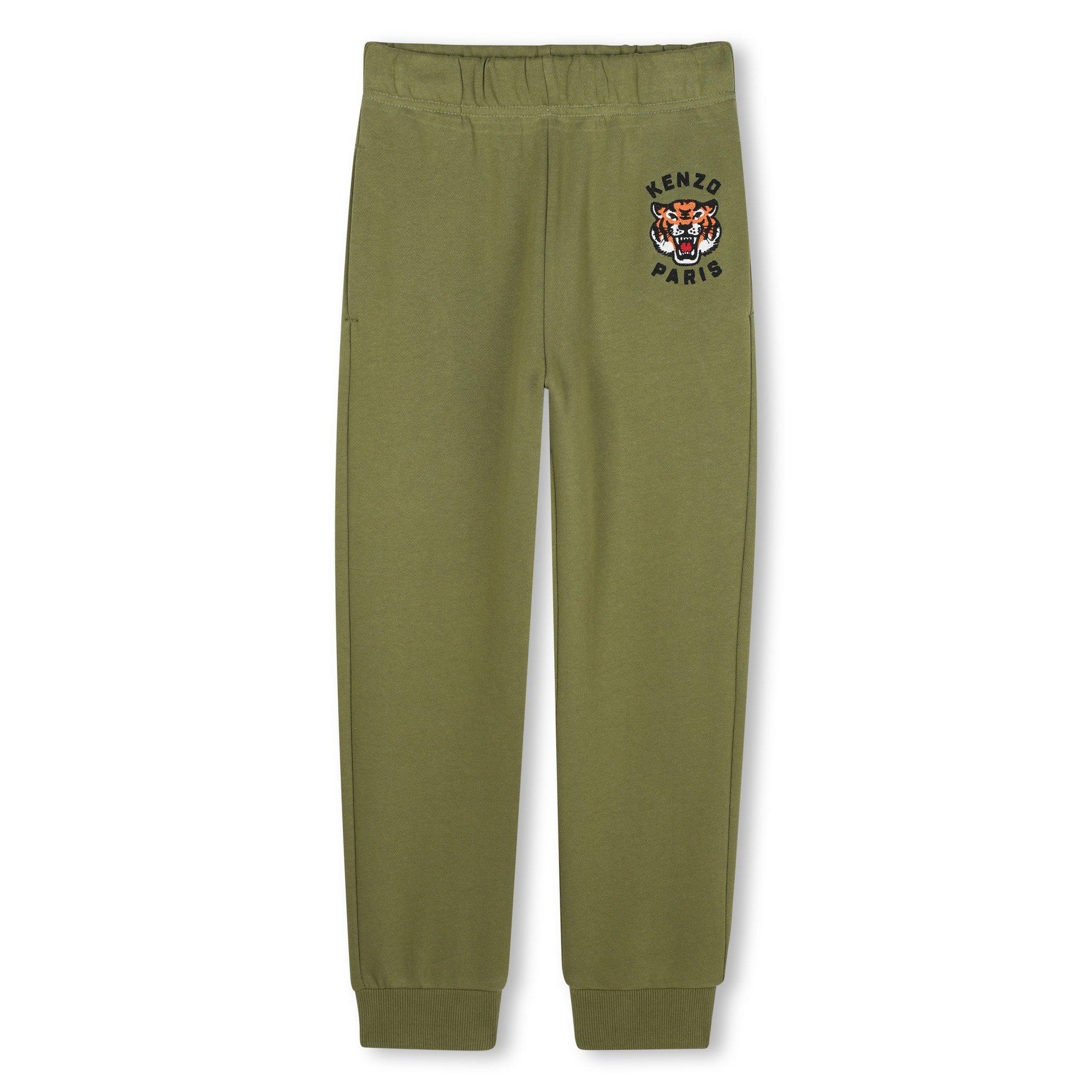Dark Green - Kenzo - Kids' Tiger Closed Hem Fleece Joggers - 1