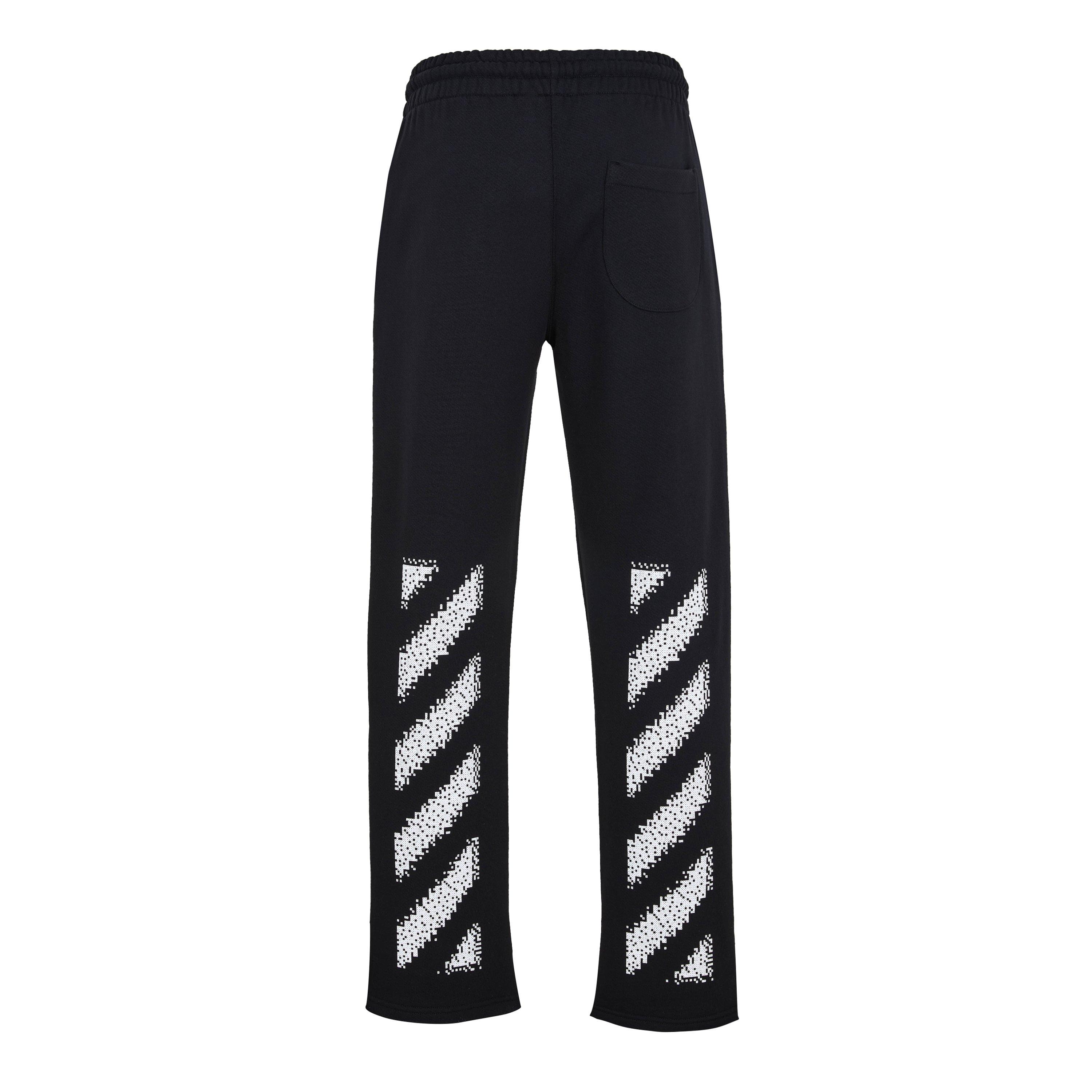 Black-White - Off White - Men's Closed Hem Fleece Joggers - 2
