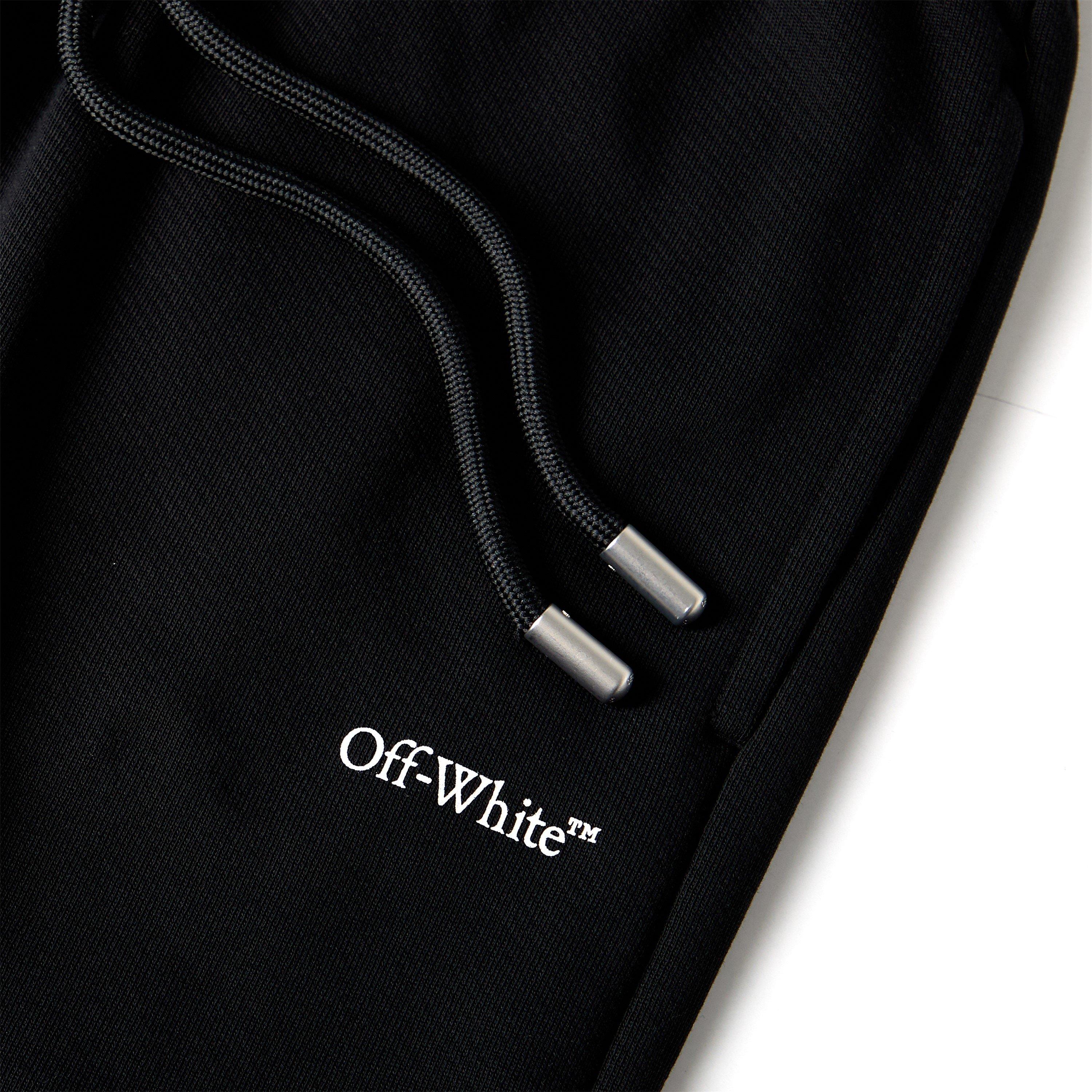 Black-White - Off White - Men's Closed Hem Fleece Joggers - 3