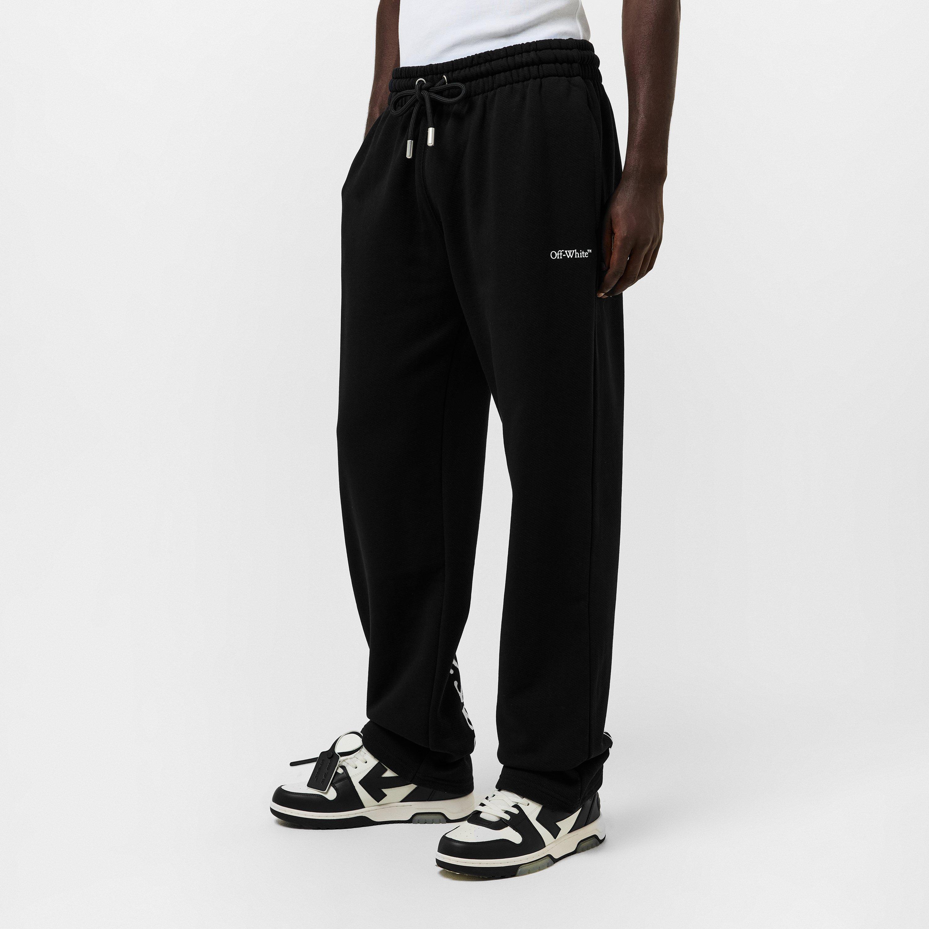Black-White - Off White - Men's Arrow Fleece Closed Hem Joggers - 3